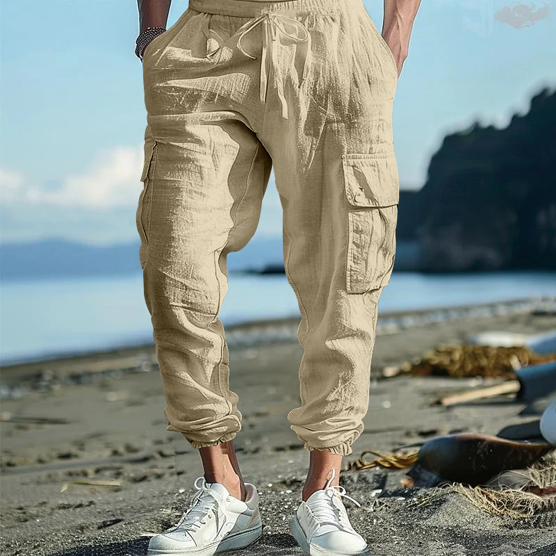 Herren luftige Cargo-Hose mit elastischem Bund und seitlichen Taschen Heidi-Mode - Image 13
