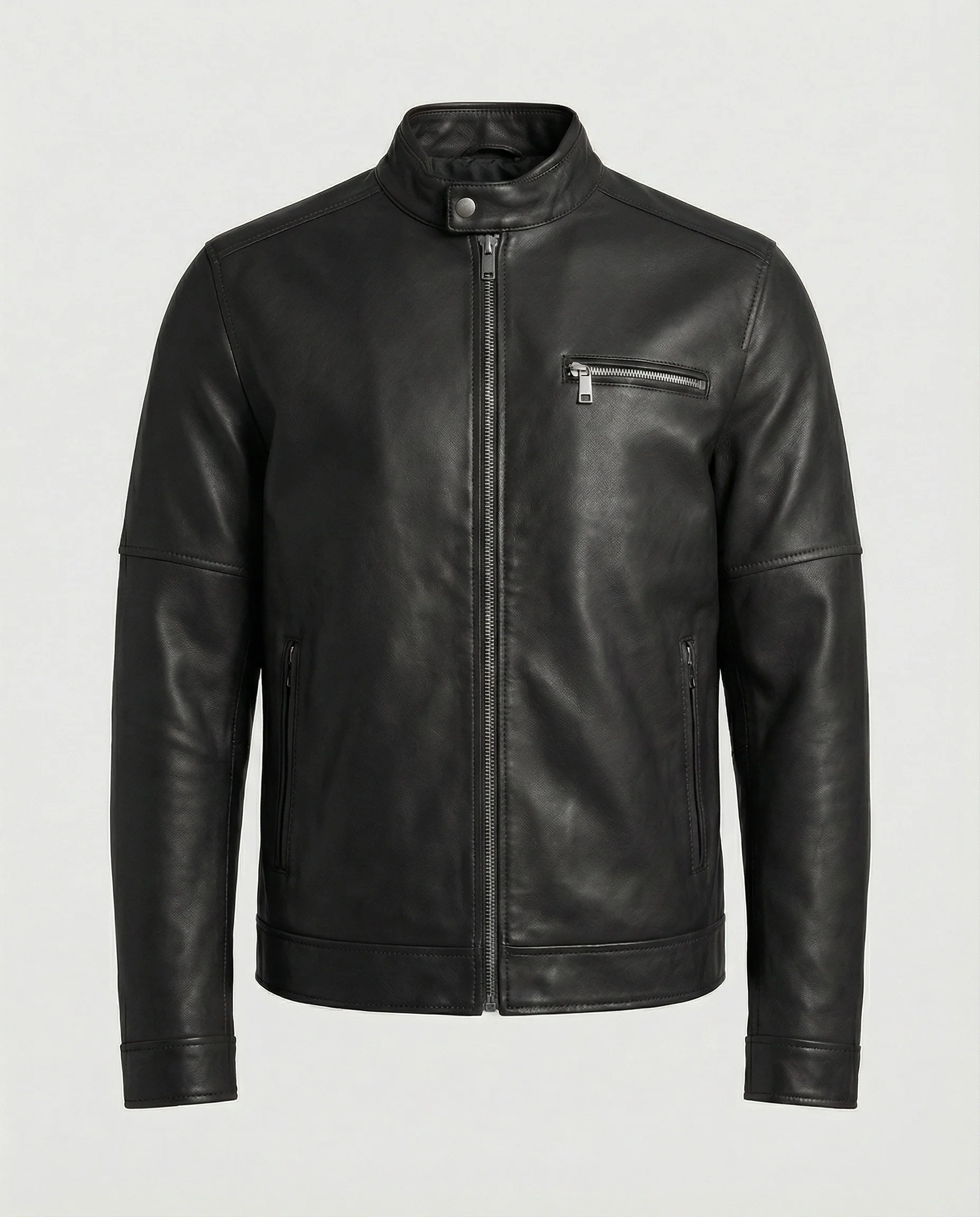 Herren moderne Kunstlederjacke mit Reißverschlüssen Heidi Mode - Image 5