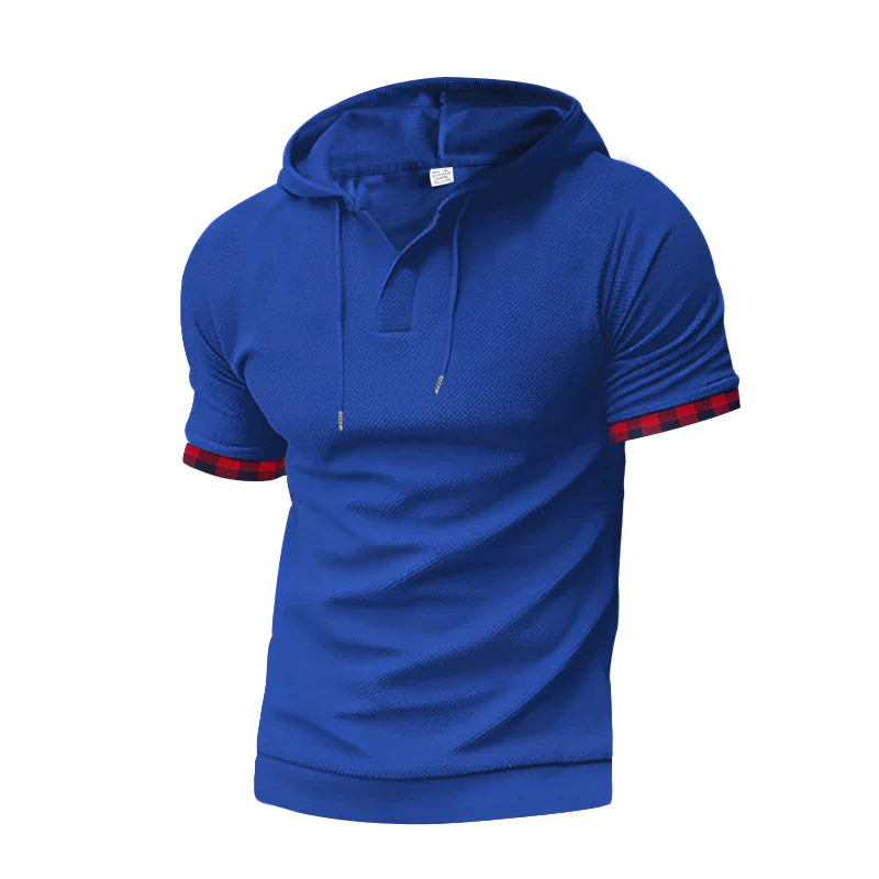 Herren modernes Kapuzenshirt mit strukturiertem Design und kontrastierenden Ärmeln Heidi-Mode - Image 2