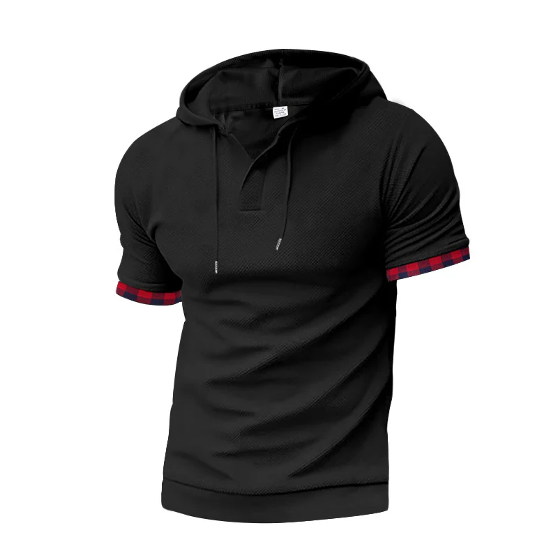 Herren modernes Kapuzenshirt mit strukturiertem Design und kontrastierenden Ärmeln Heidi-Mode - Image 9