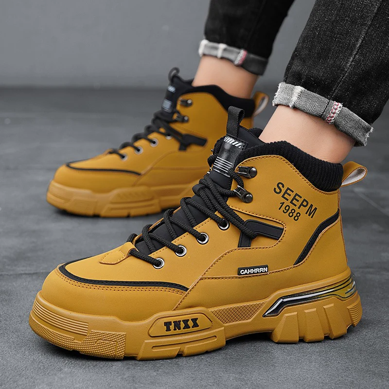 Herren modische High-Top Sneakers mit verstärkter Profilsohle und atmungsaktiver Innenausstattung Heidi Mode - Image 2