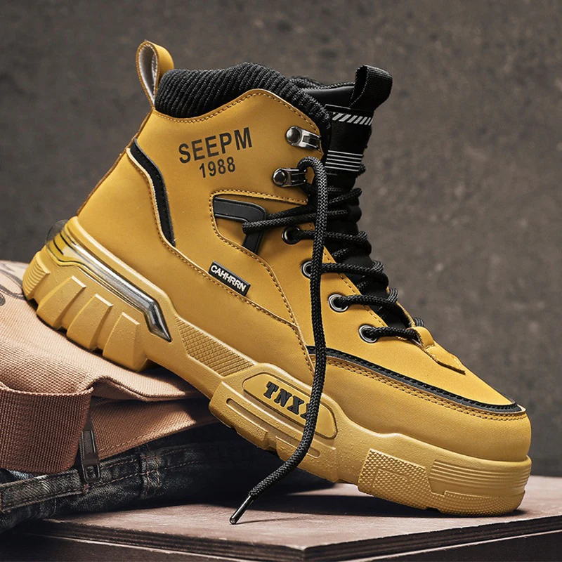 Herren modische High-Top Sneakers mit verstärkter Profilsohle und atmungsaktiver Innenausstattung Heidi Mode - Image 3