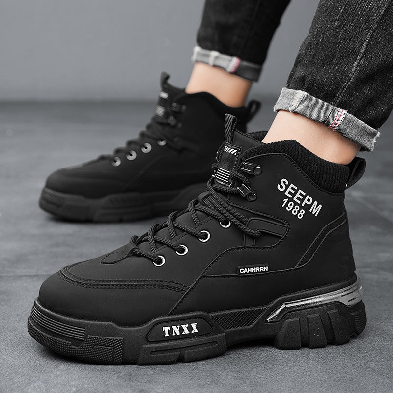 Herren modische High-Top Sneakers mit verstärkter Profilsohle und atmungsaktiver Innenausstattung Heidi Mode - Image 4