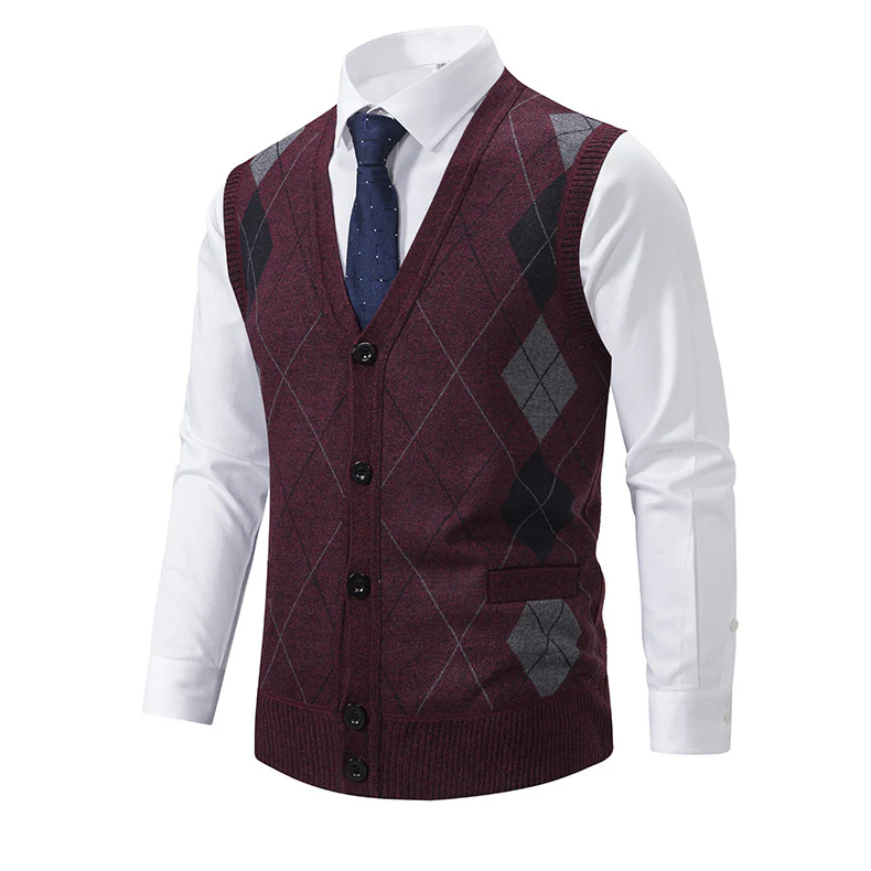 Herren modische Strickweste mit Karomuster Heidi-Mode - Image 5