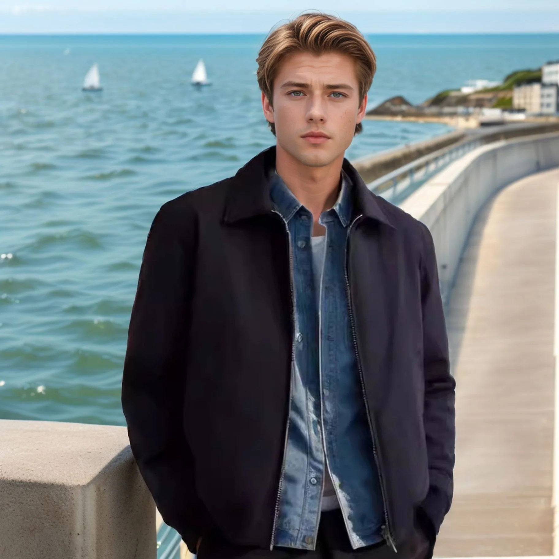 Herren modische Übergangsjacke im sportlichen Schnitt mit Reißverschluss und praktischen Taschen Heidi-Mode - Image 2