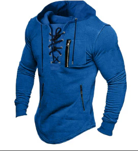 Herren modischer Kapuzenpullover mit einzigartigem Schnürdesign Heidi-Mode - Image 9