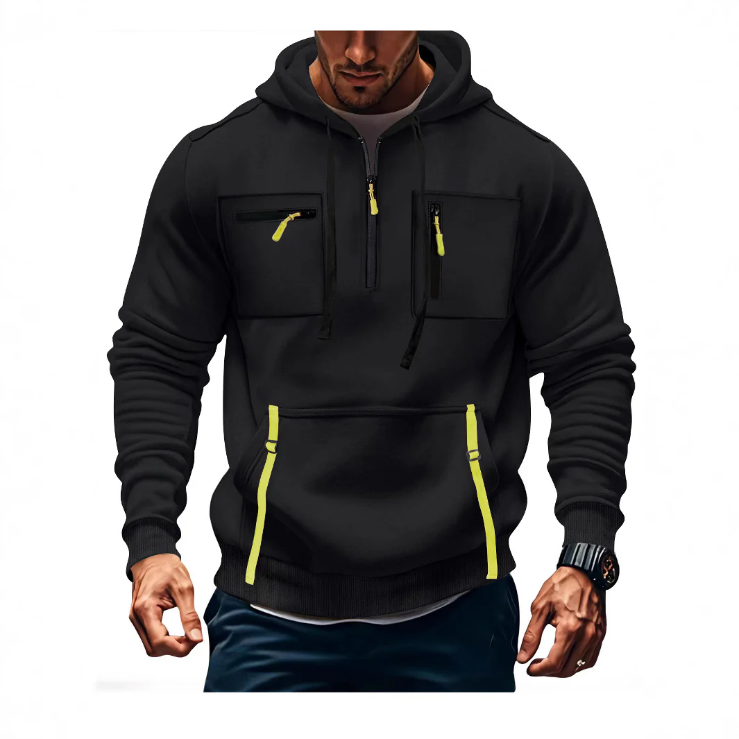 Herren modischer Kapuzenpullover mit funktionalen Reißverschlusstaschen Heidi-Mode - Image 2