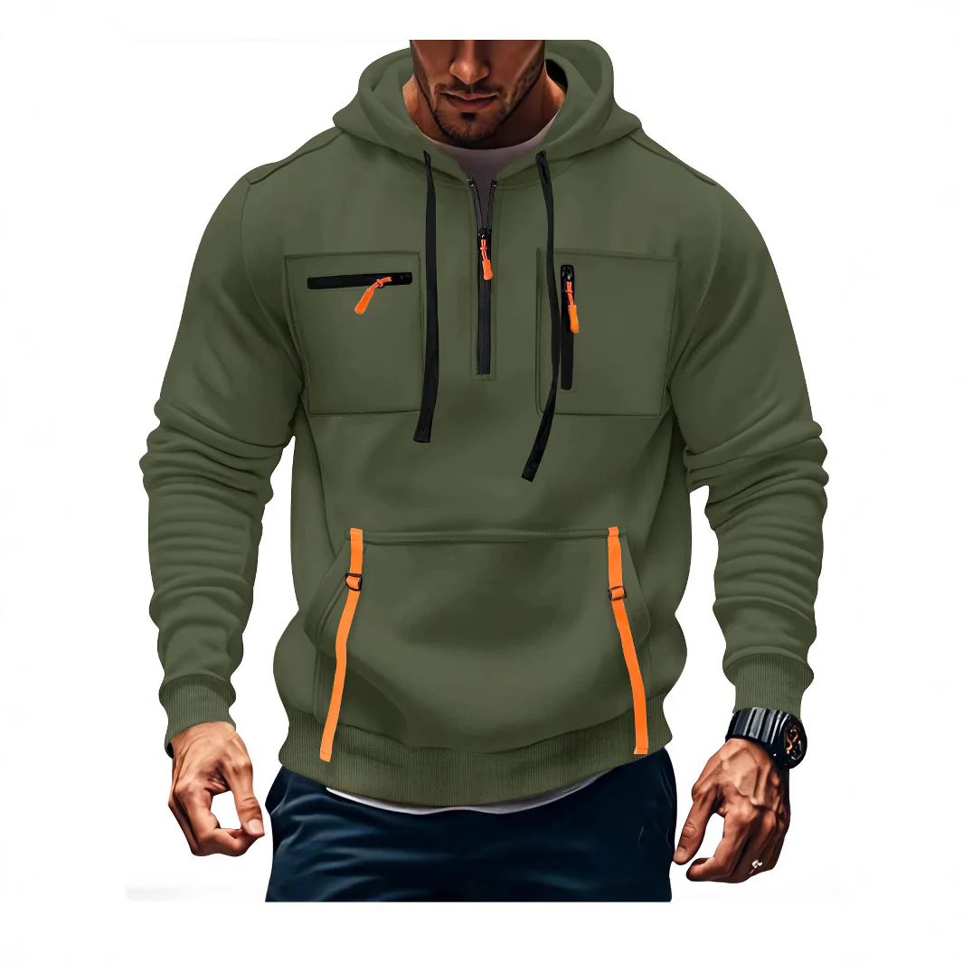 Herren modischer Kapuzenpullover mit funktionalen Reißverschlusstaschen Heidi-Mode - Image 3