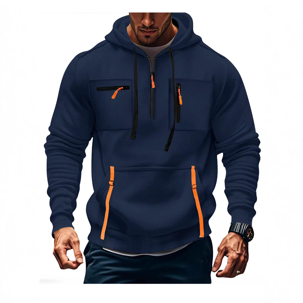 Herren modischer Kapuzenpullover mit funktionalen Reißverschlusstaschen Heidi-Mode - Image 4