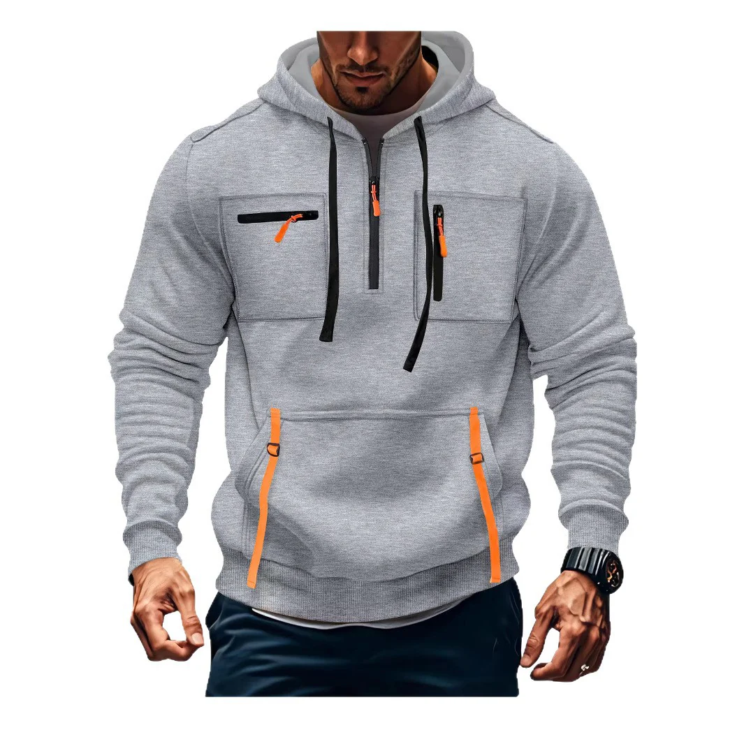 Herren modischer Kapuzenpullover mit funktionalen Reißverschlusstaschen Heidi-Mode - Image 5