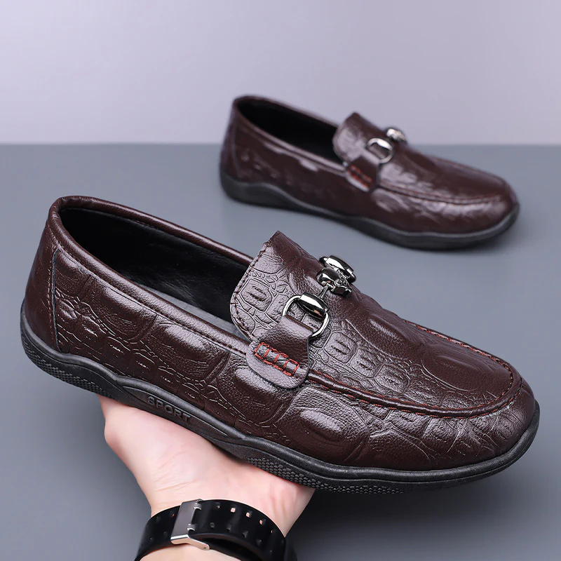 Herren Mokassins mit elegantem Krokodilprägung und komfortablem Fußbett Heidi Mode - Image 3