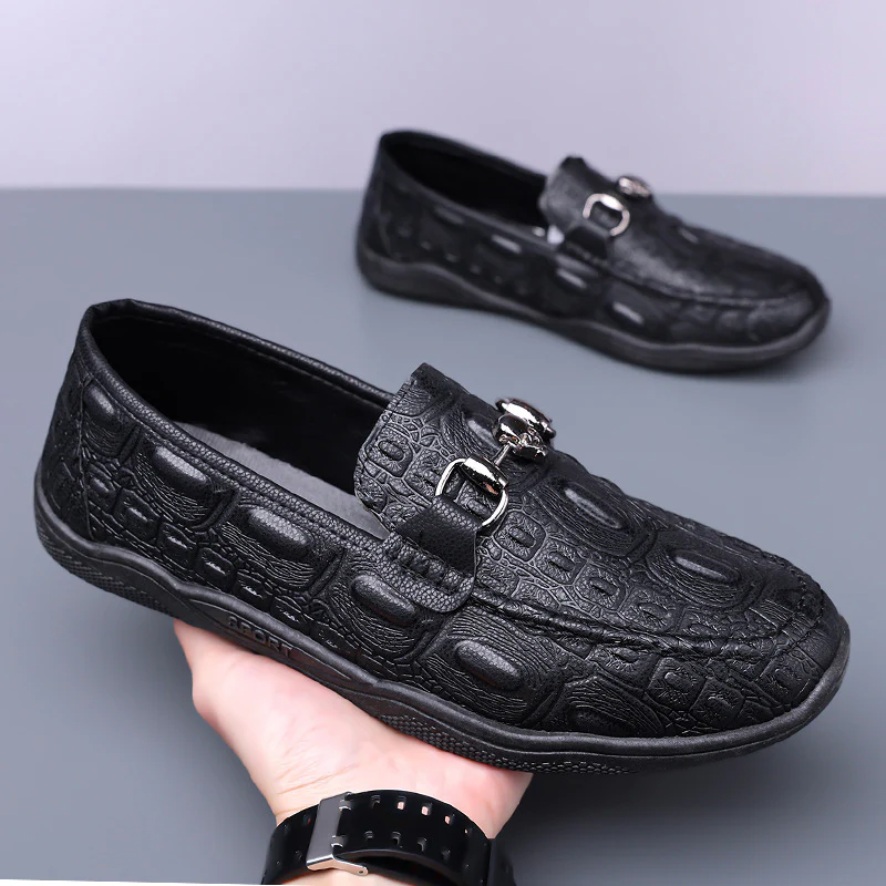 Herren Mokassins mit elegantem Krokodilprägung und komfortablem Fußbett Heidi Mode - Image 4