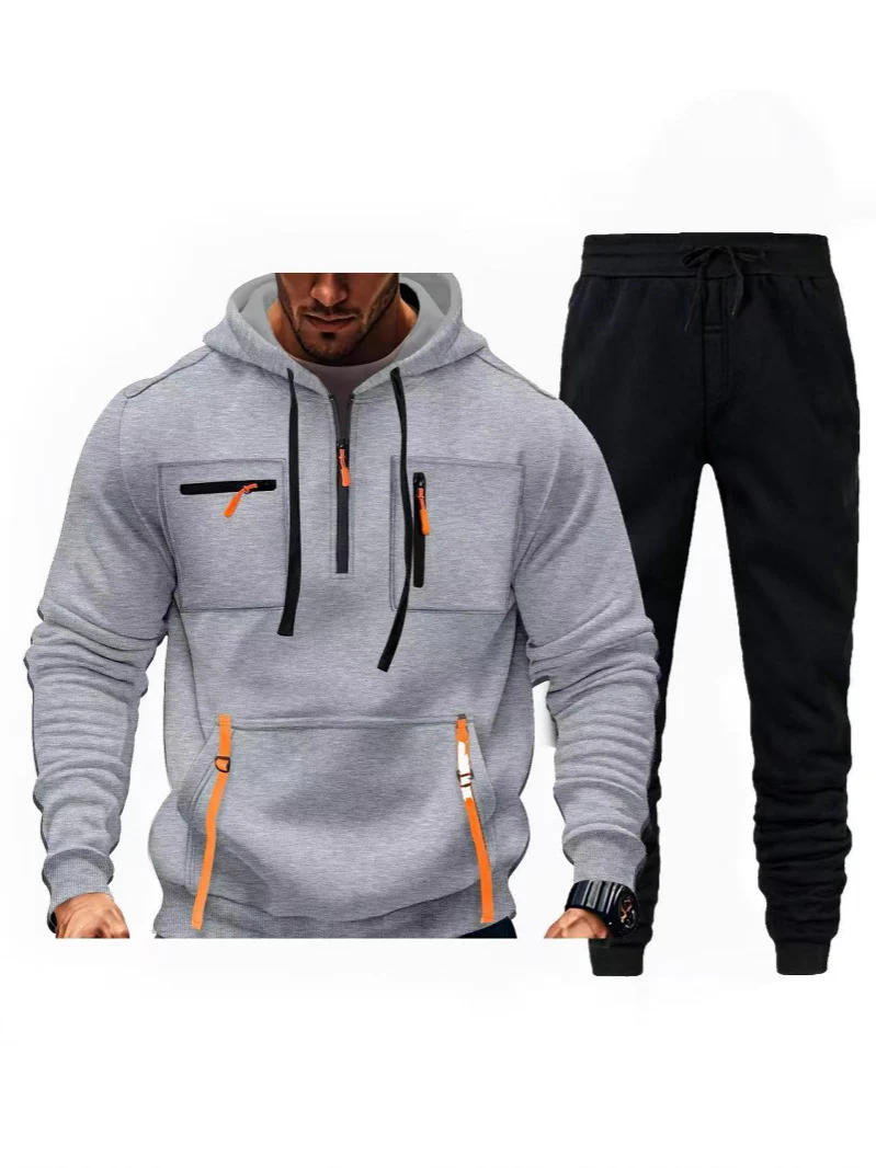 Herren multifunktionaler Kapuzenpullover und Jogginghose Kombination Heidi-Mode - Image 2