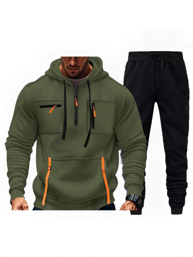 Herren multifunktionaler Kapuzenpullover und Jogginghose Kombination Heidi-Mode - Image 4