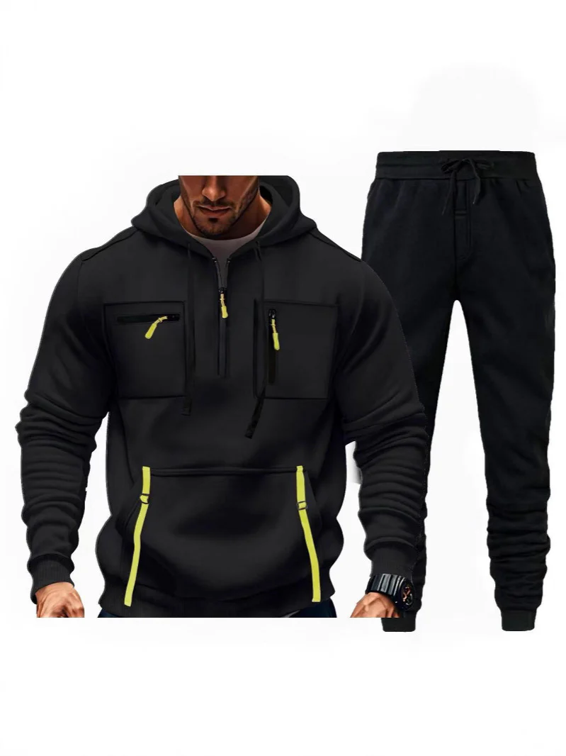 Herren multifunktionaler Kapuzenpullover und Jogginghose Kombination Heidi-Mode - Image 5