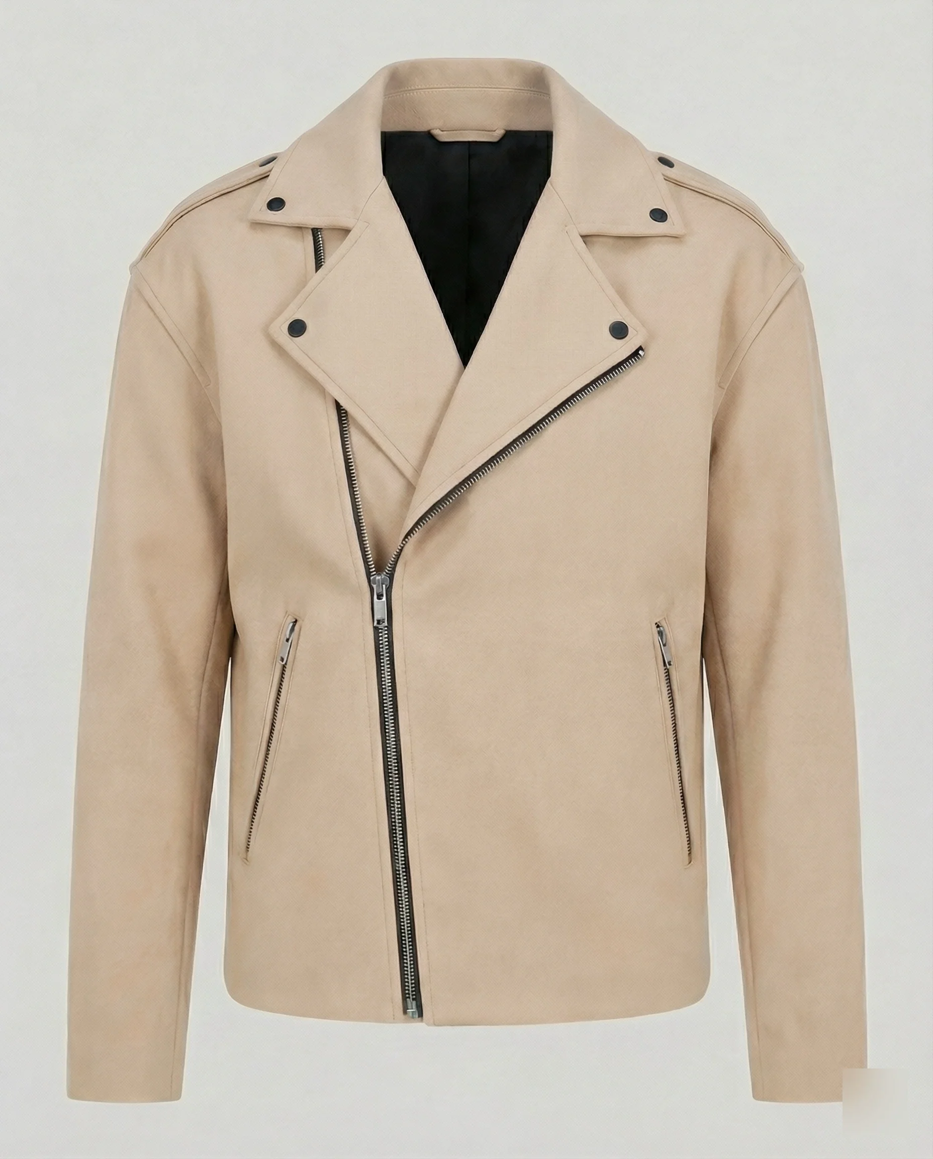 Herren Bikerjacke Leder Weste - Image 7