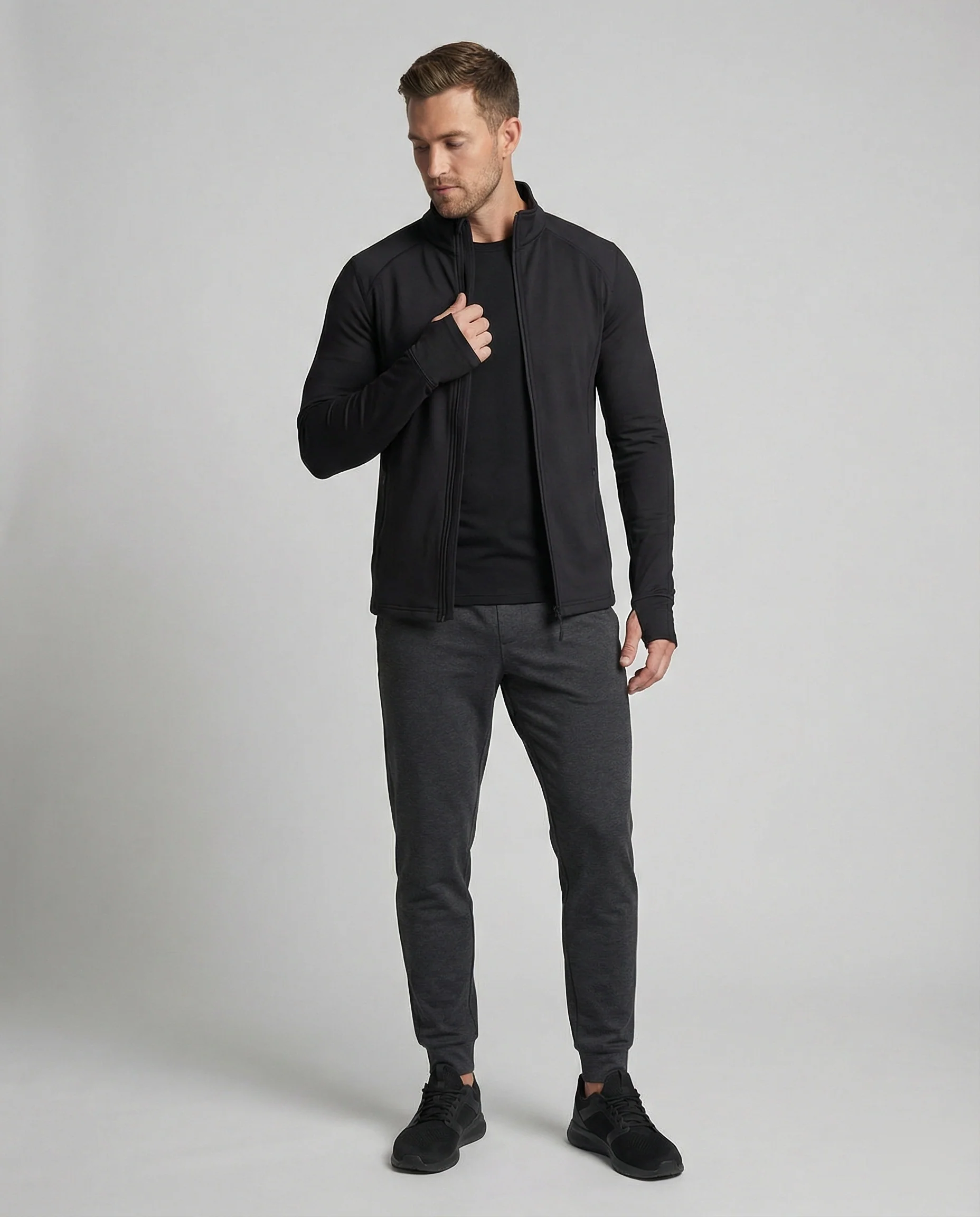 Trainingsjacke Athletisch Mit Stehkragen Herren - Image 4