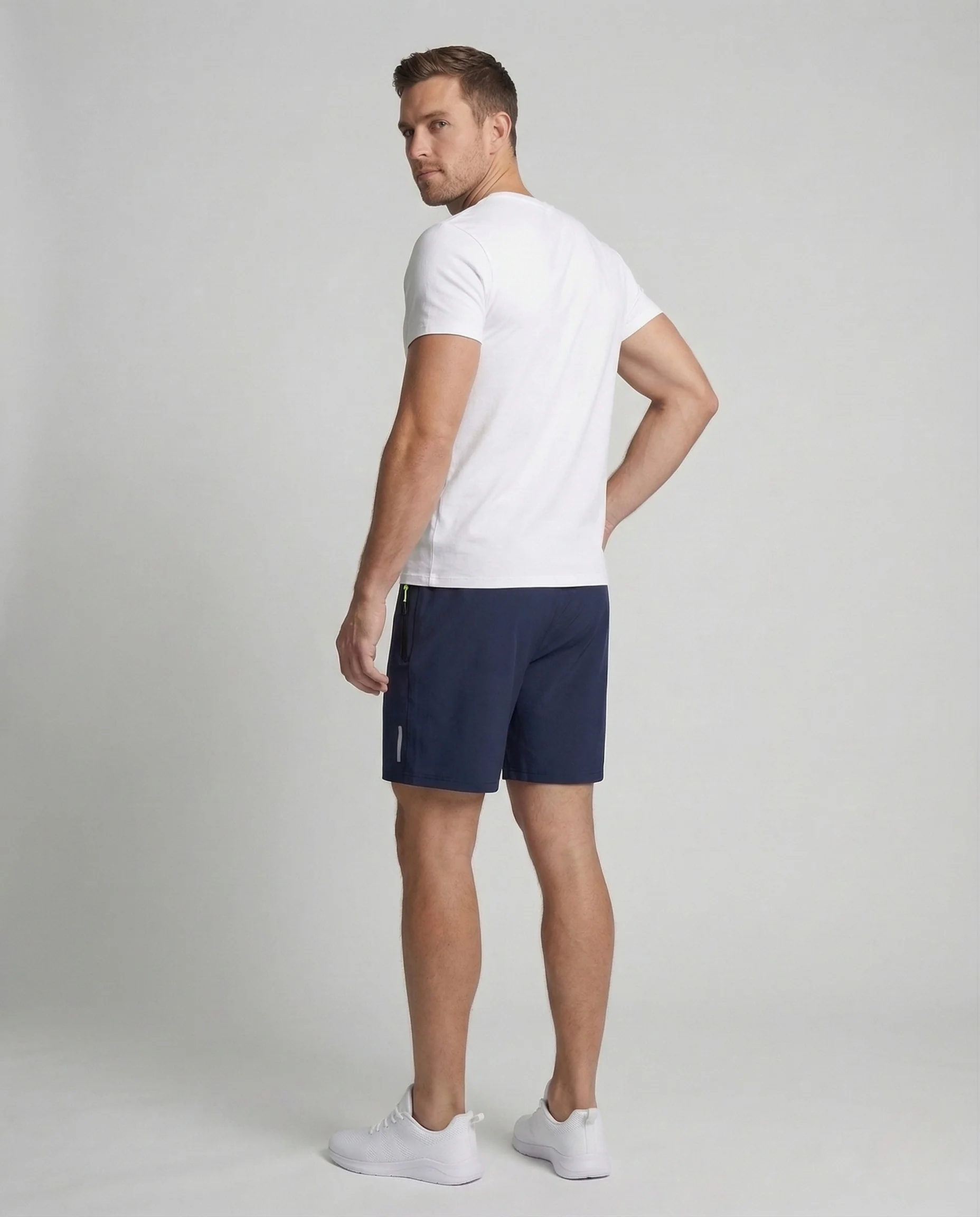 Herren Trainingsshorts Atmungsaktiv Reißverschlusstasche - Image 4