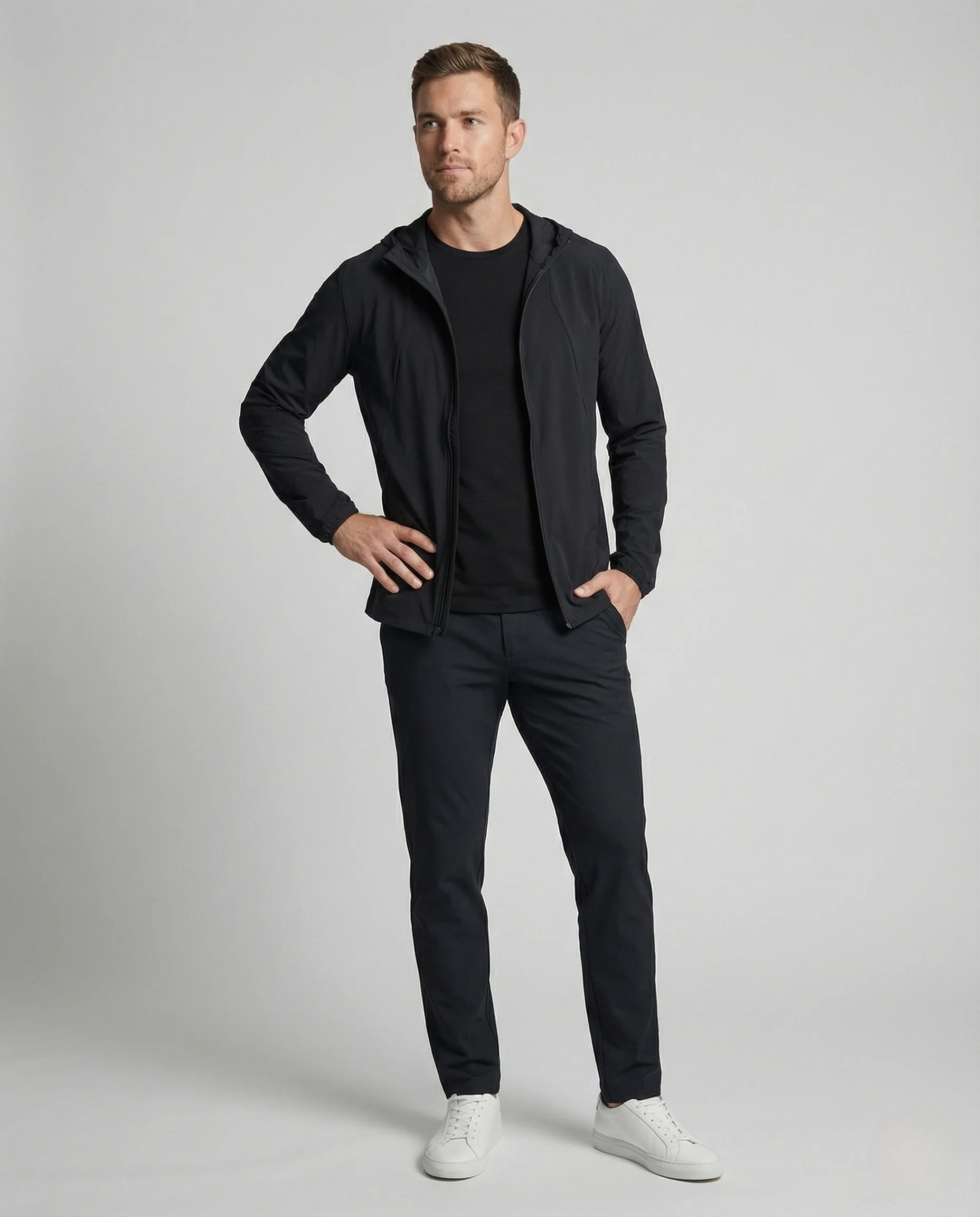 Herren Wasserabweisende Trainingsjacke mit Kapuze - Image 2
