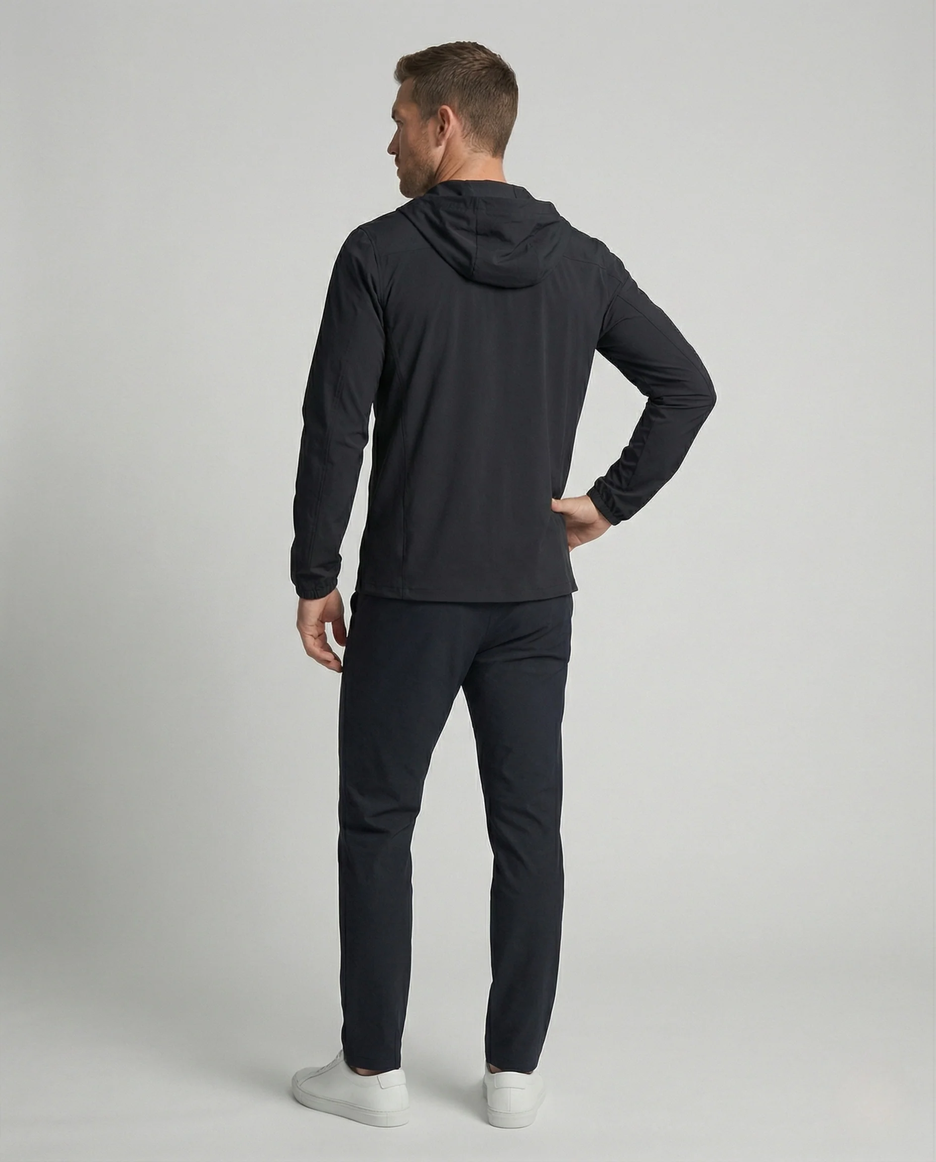 Herren Wasserabweisende Trainingsjacke mit Kapuze - Image 3