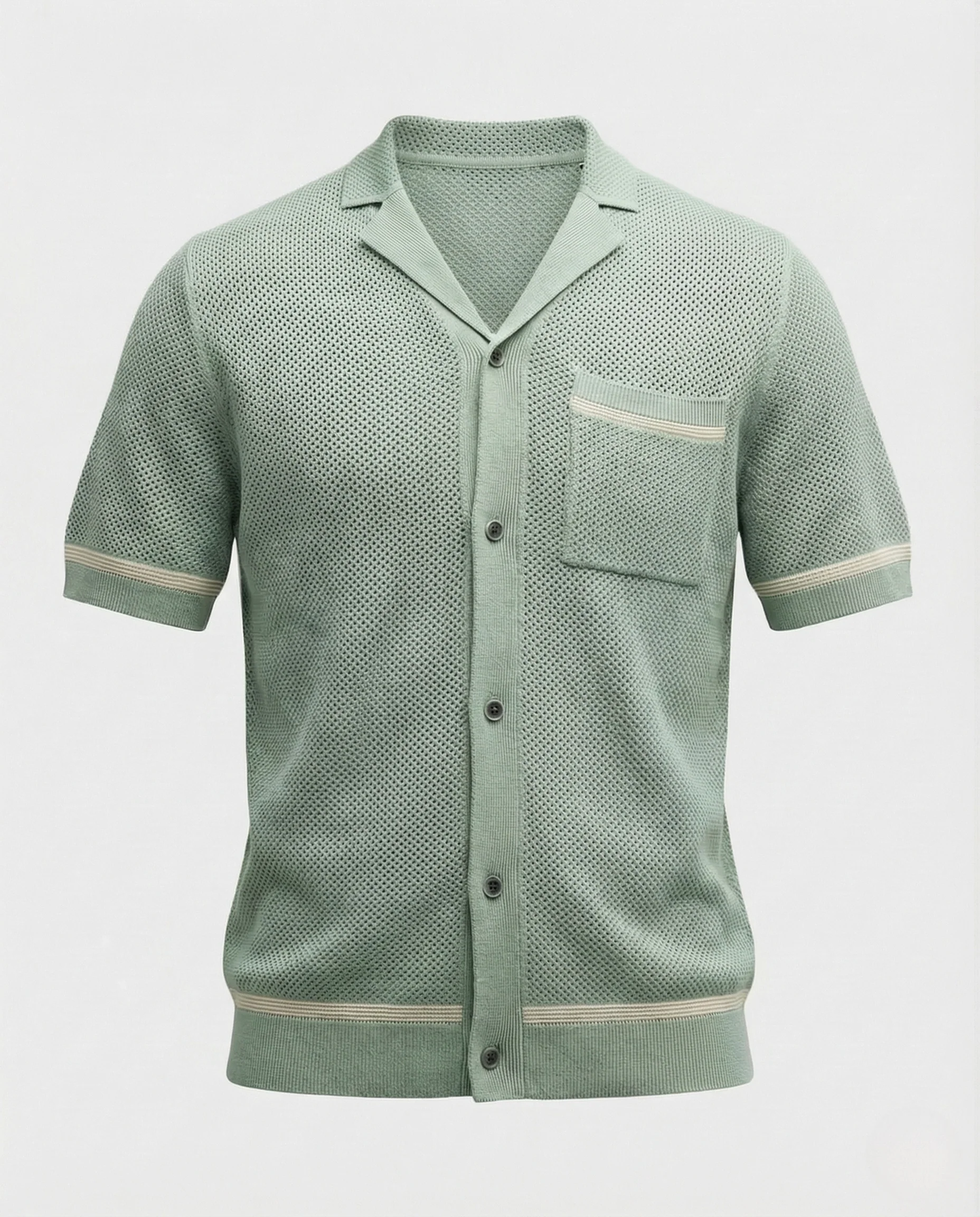 Herren Strick Cardigan atmungsaktiv mit Reverskragen - Image 6