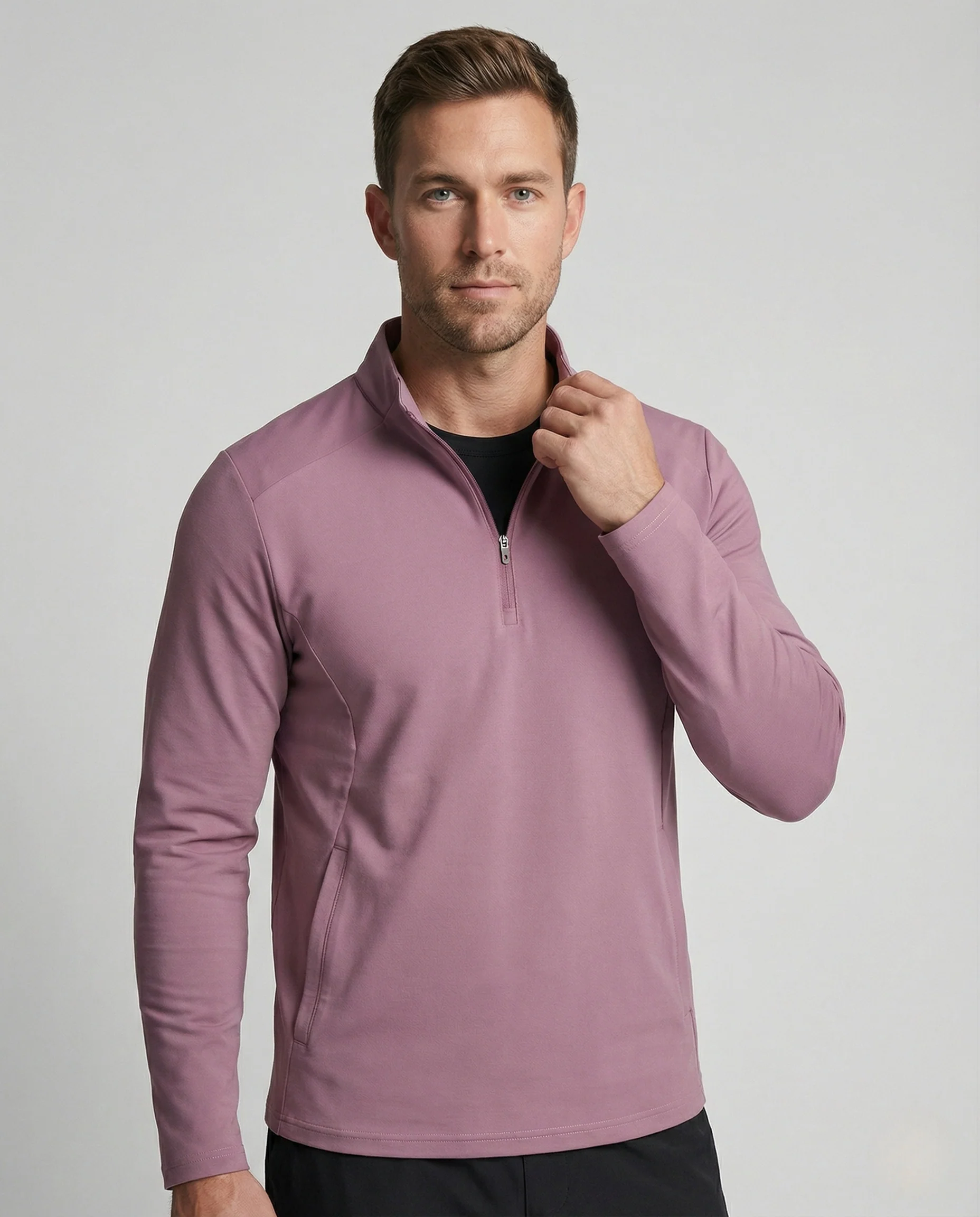 Herren Langarm-Funktionsshirt mit Reißverschluss - Image 2
