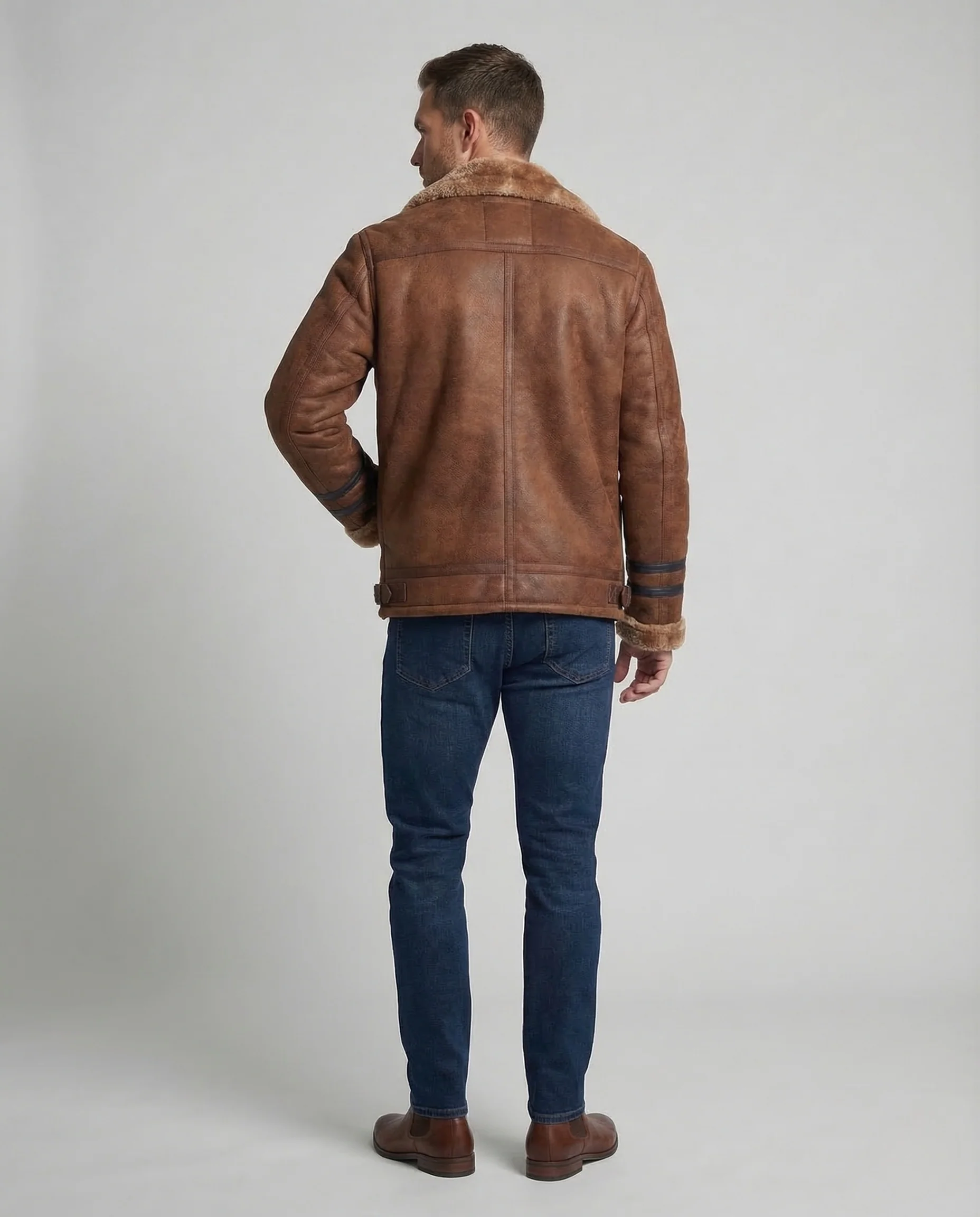 Herren Aviatorjacke Teddyfutter - Image 4