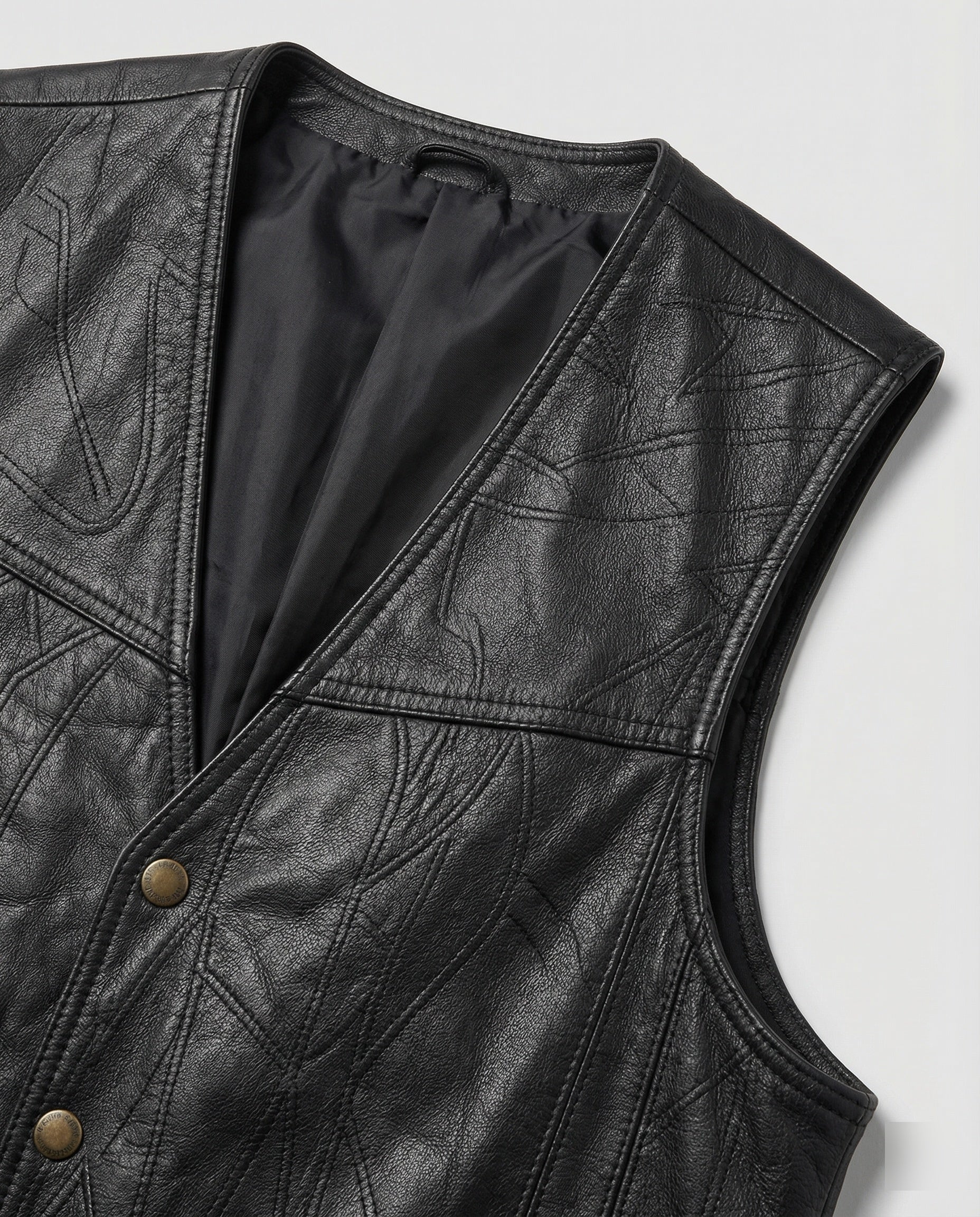 Herren Biker Lederweste - Image 2