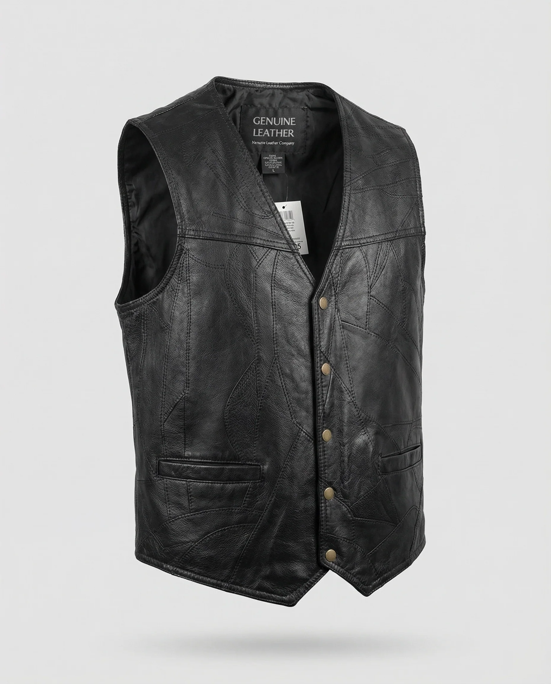 Herren Biker Lederweste - Image 4