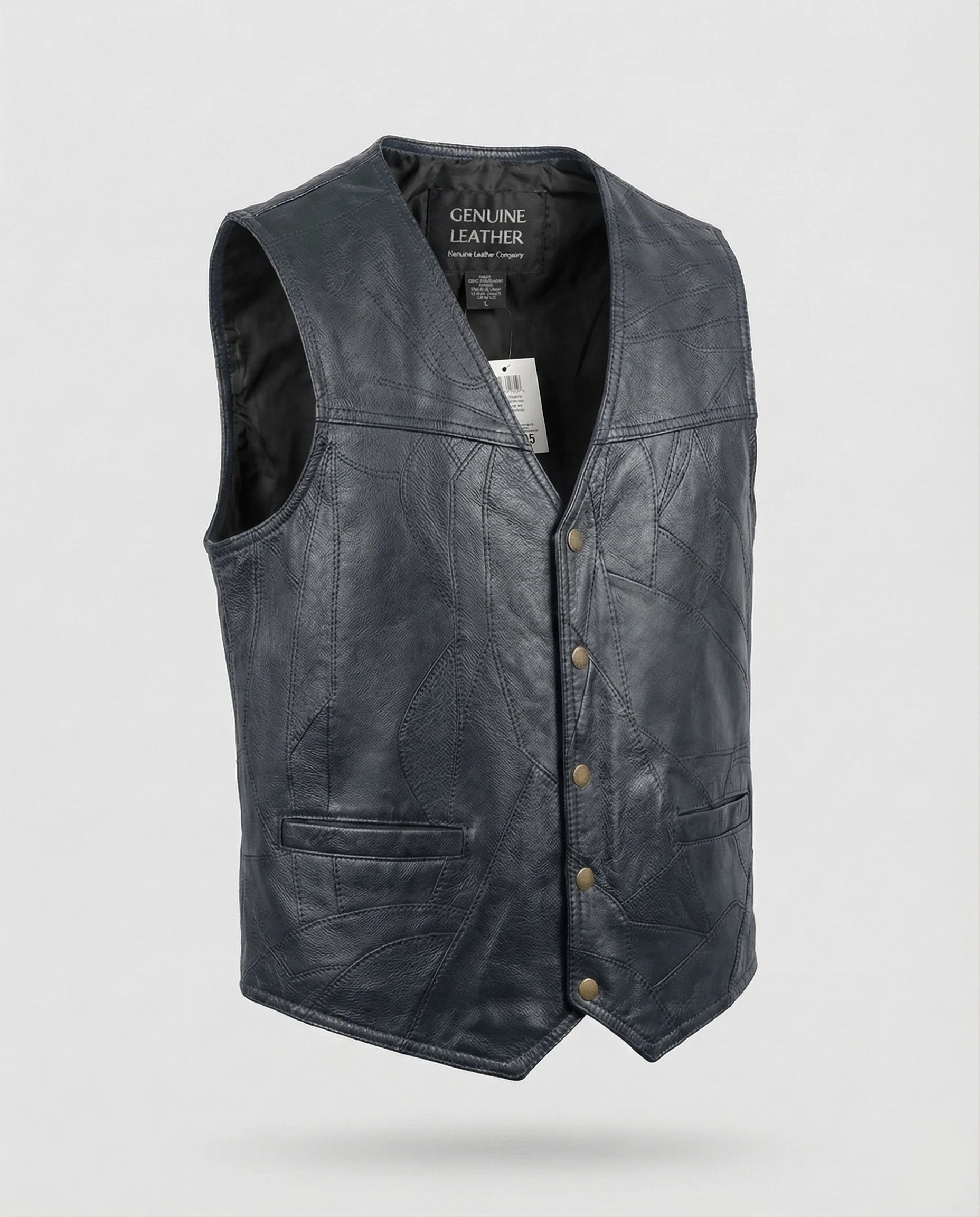Herren Biker Lederweste - Image 5