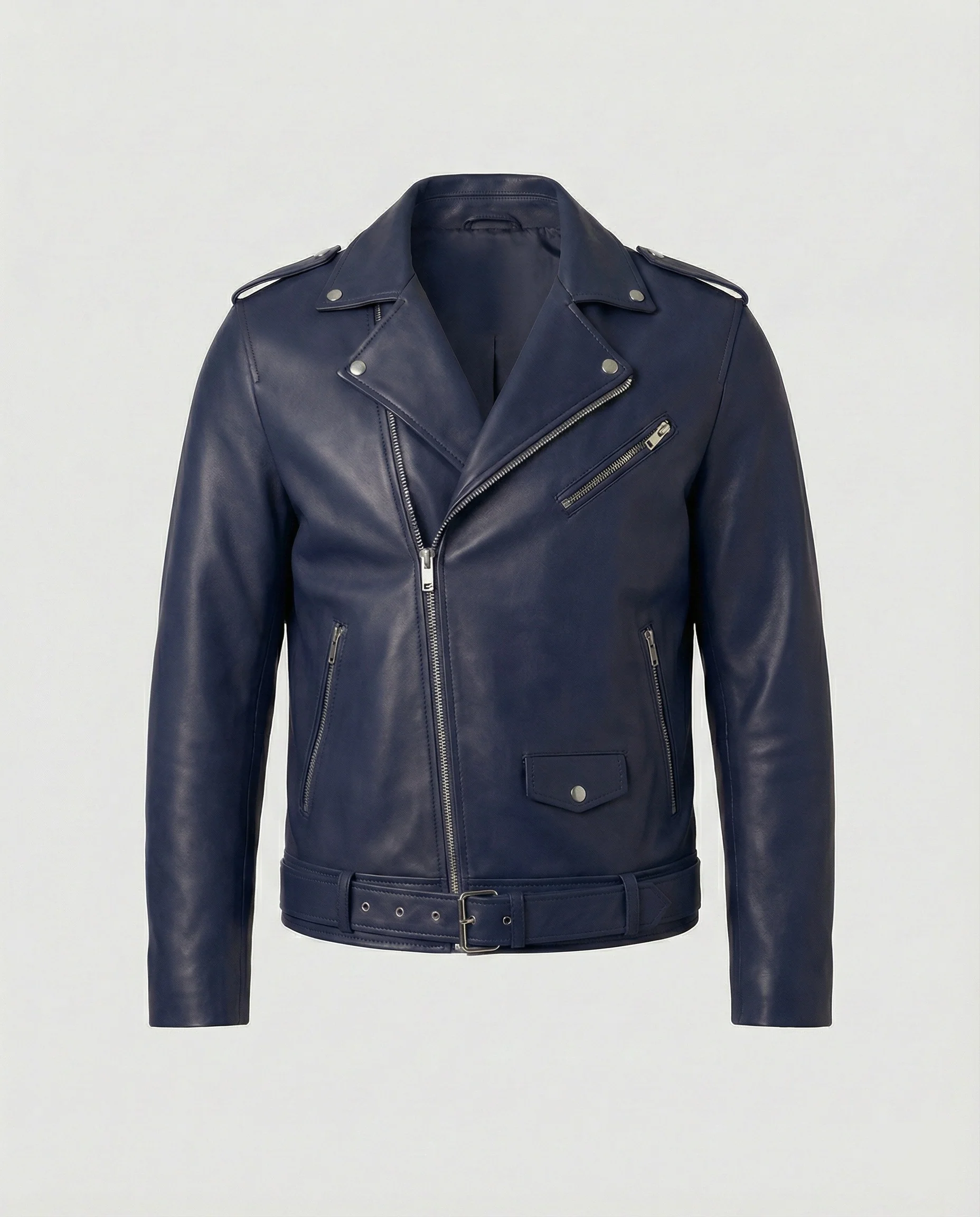 Herren Bikerjacke Kunstleder tailliert - Image 2