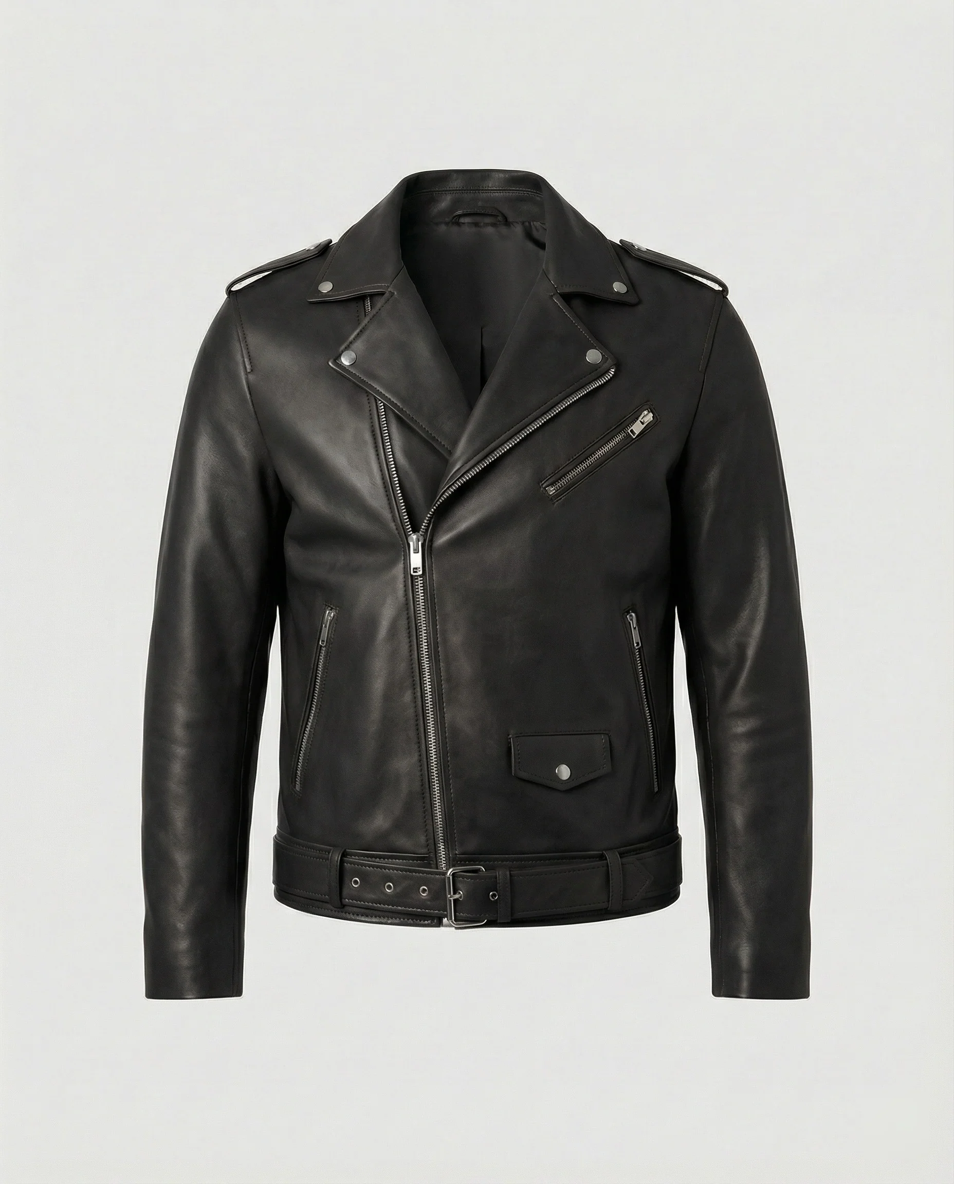 Herren Bikerjacke Kunstleder tailliert - Image 3