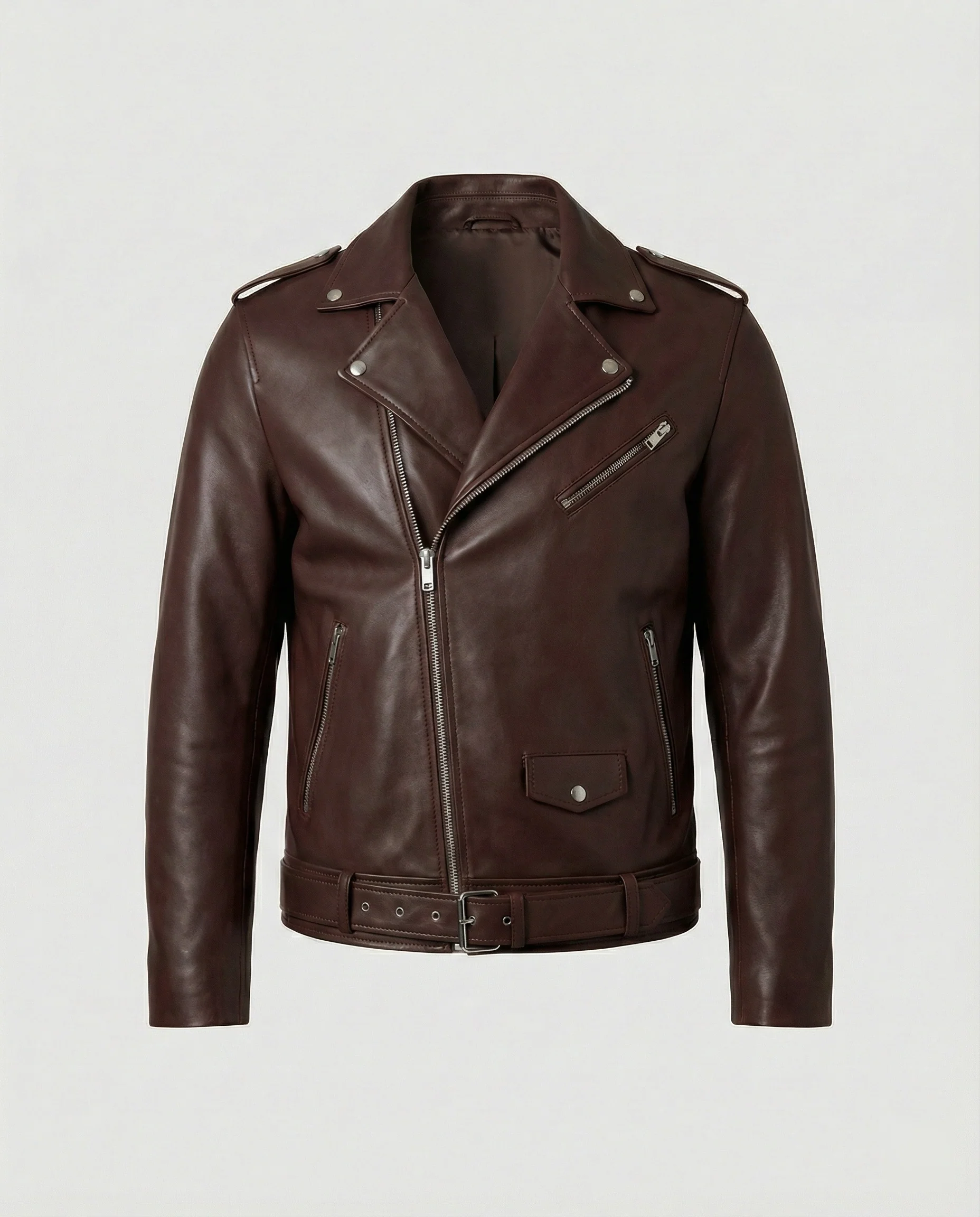 Herren Bikerjacke Kunstleder tailliert - Image 4