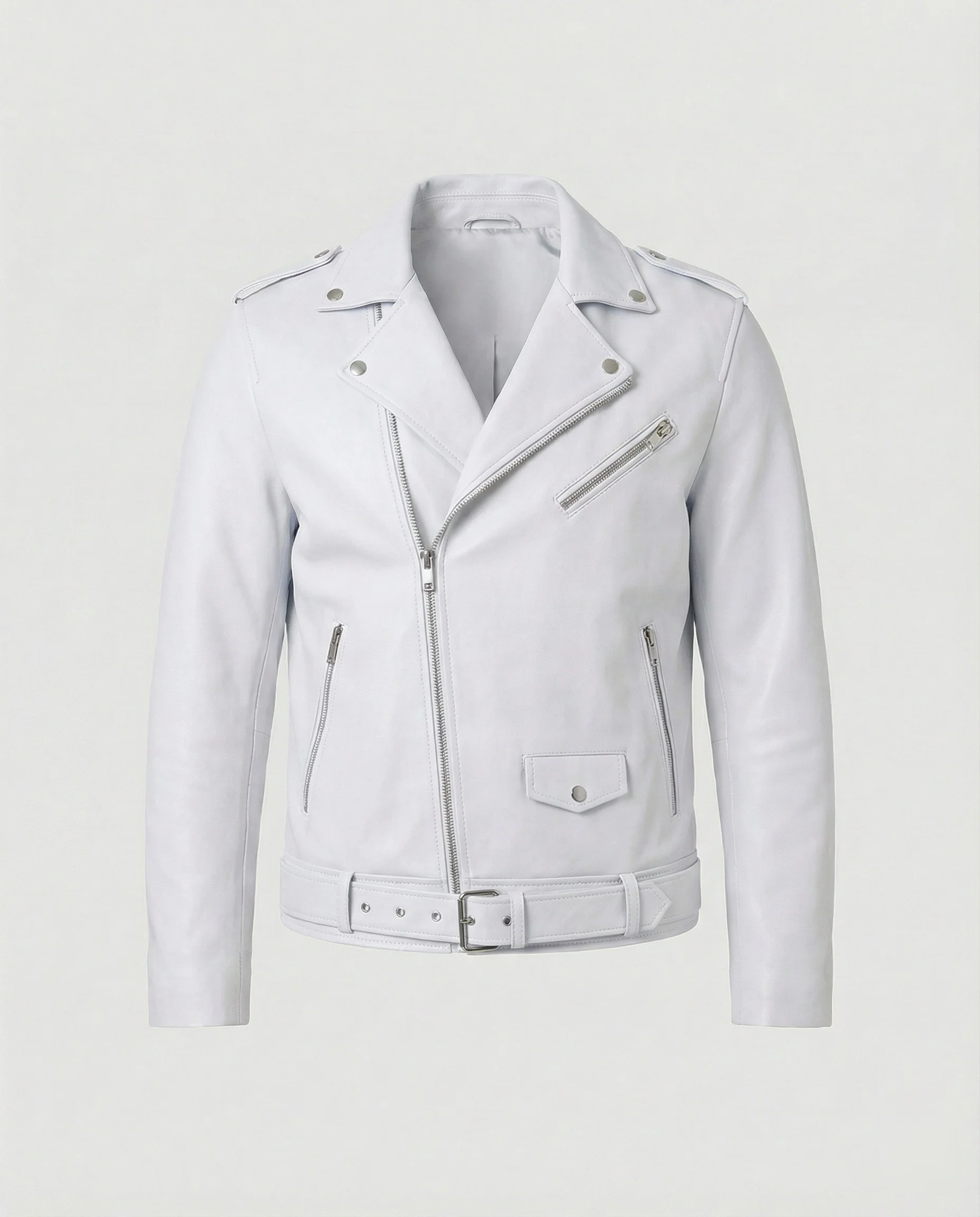 Herren Bikerjacke Kunstleder tailliert - Image 5