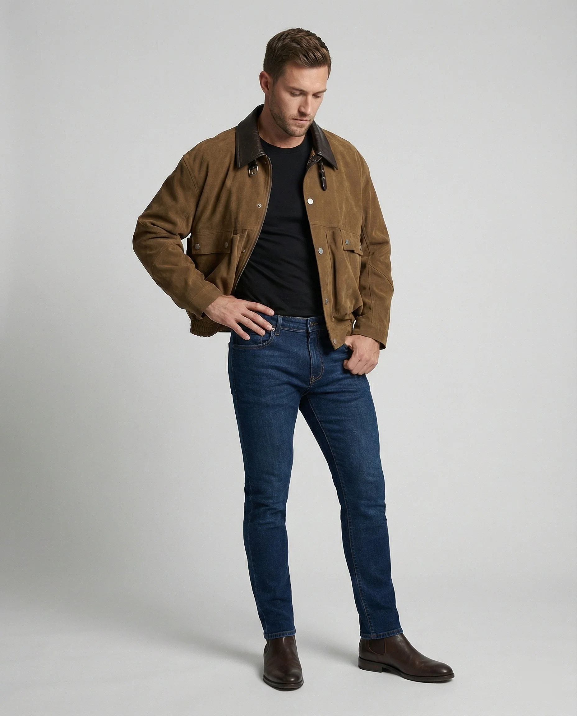 Herren Wildleder Blouson Boxy - Image 4