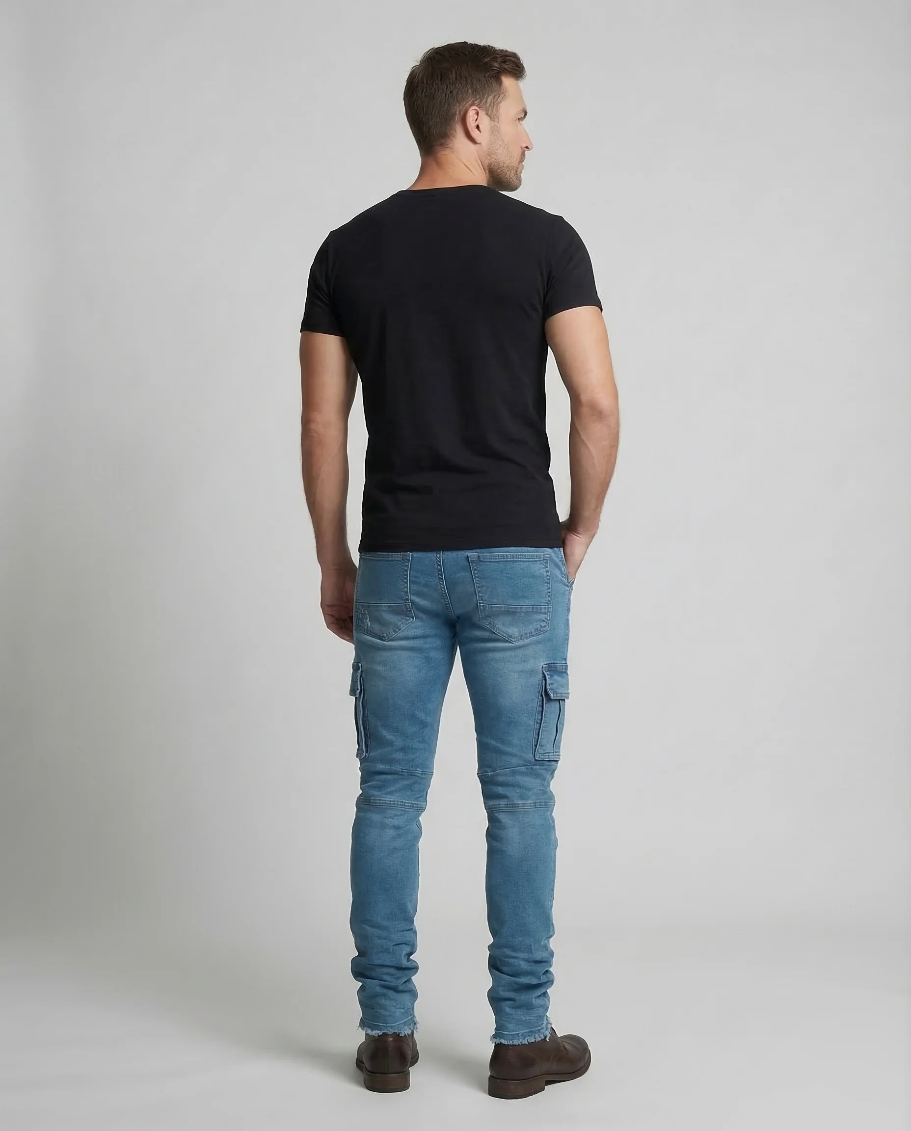 Herren Cargo Hose Stretch Denim - Image 4