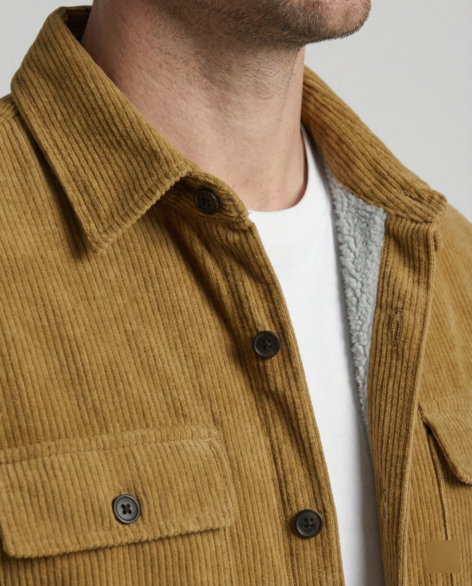 Herren Langarmhemd Cord Freizeit - Image 3