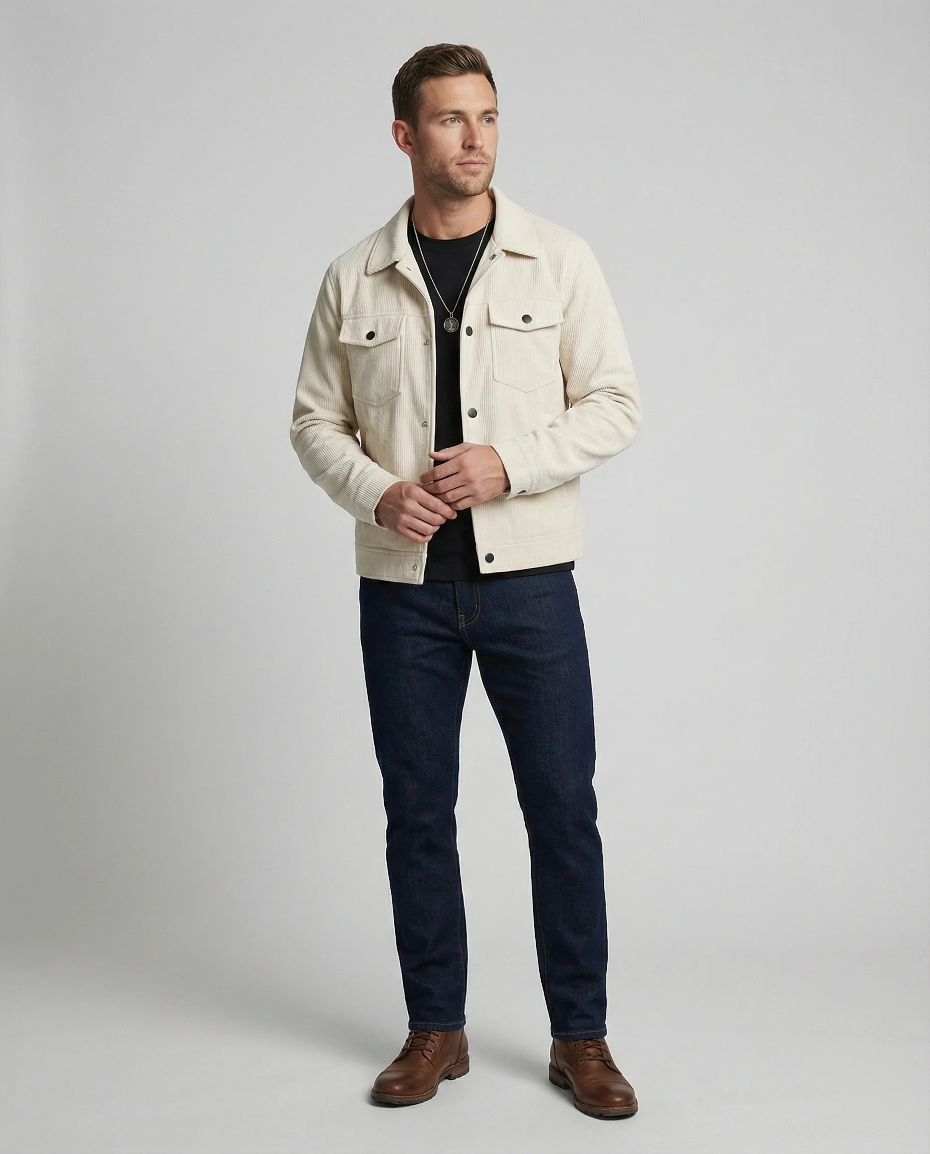 Cord Überhemdjacke Mit Druckknöpfen Herren - Image 8