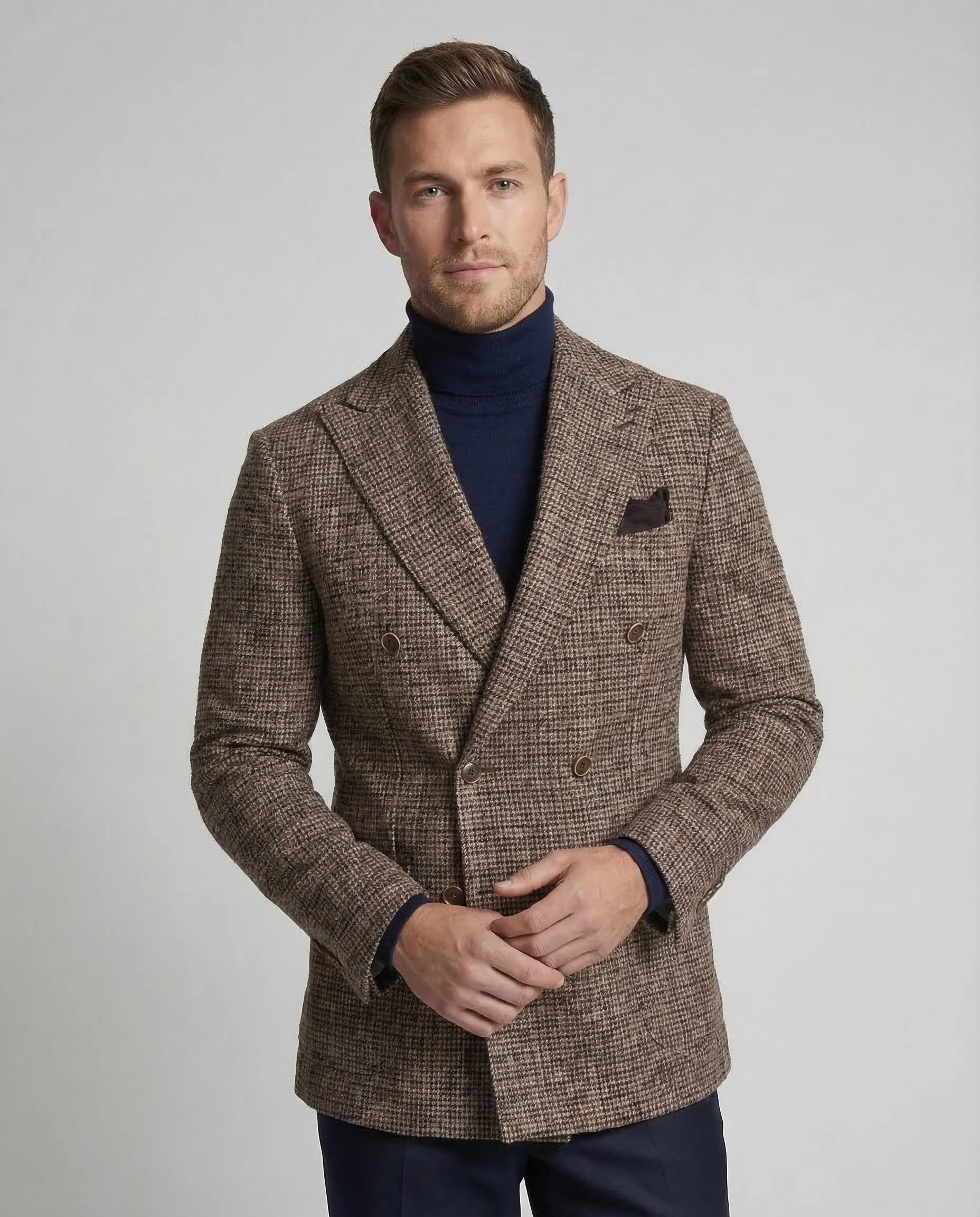 Herren Karo Blazer Doppelreiher - Image 2