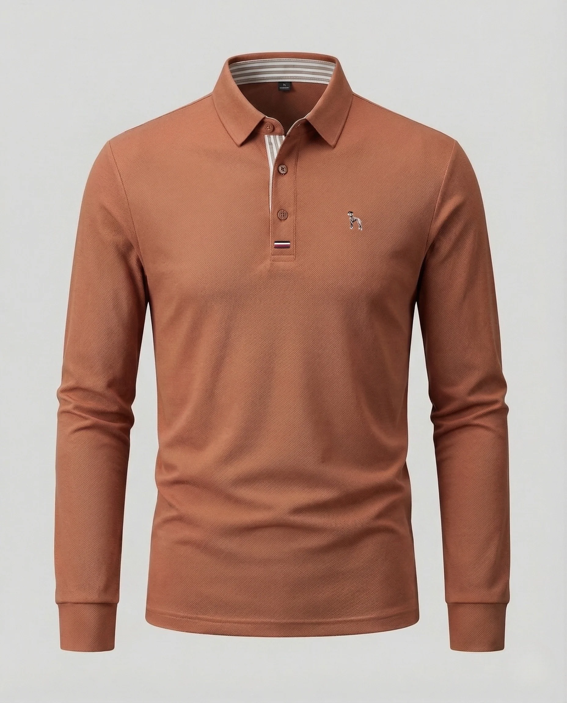 Herren Langarm Poloshirt Piqué Hemdkragen Sticklogo - Image 10