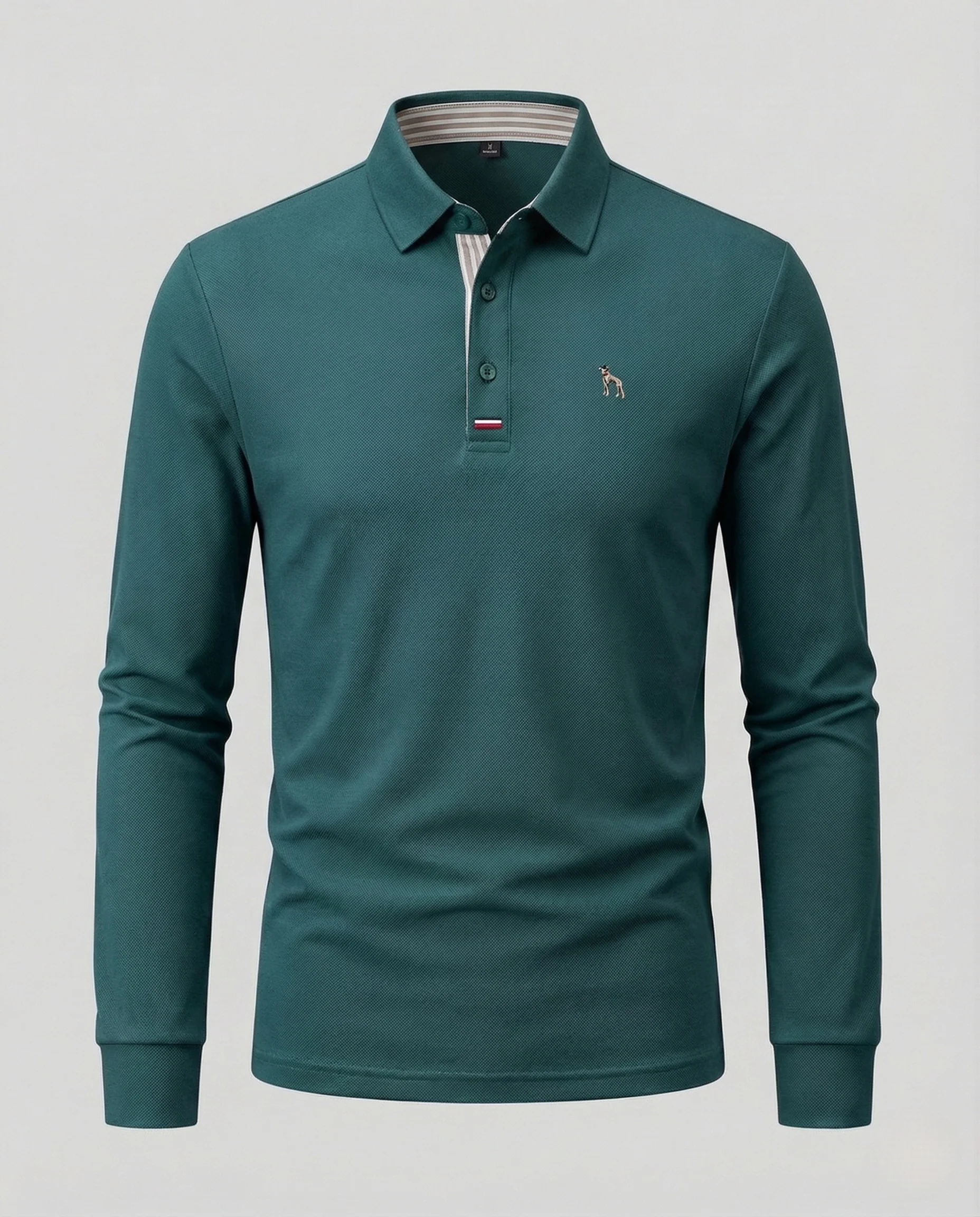 Herren Langarm Poloshirt Piqué Hemdkragen Sticklogo - Image 11