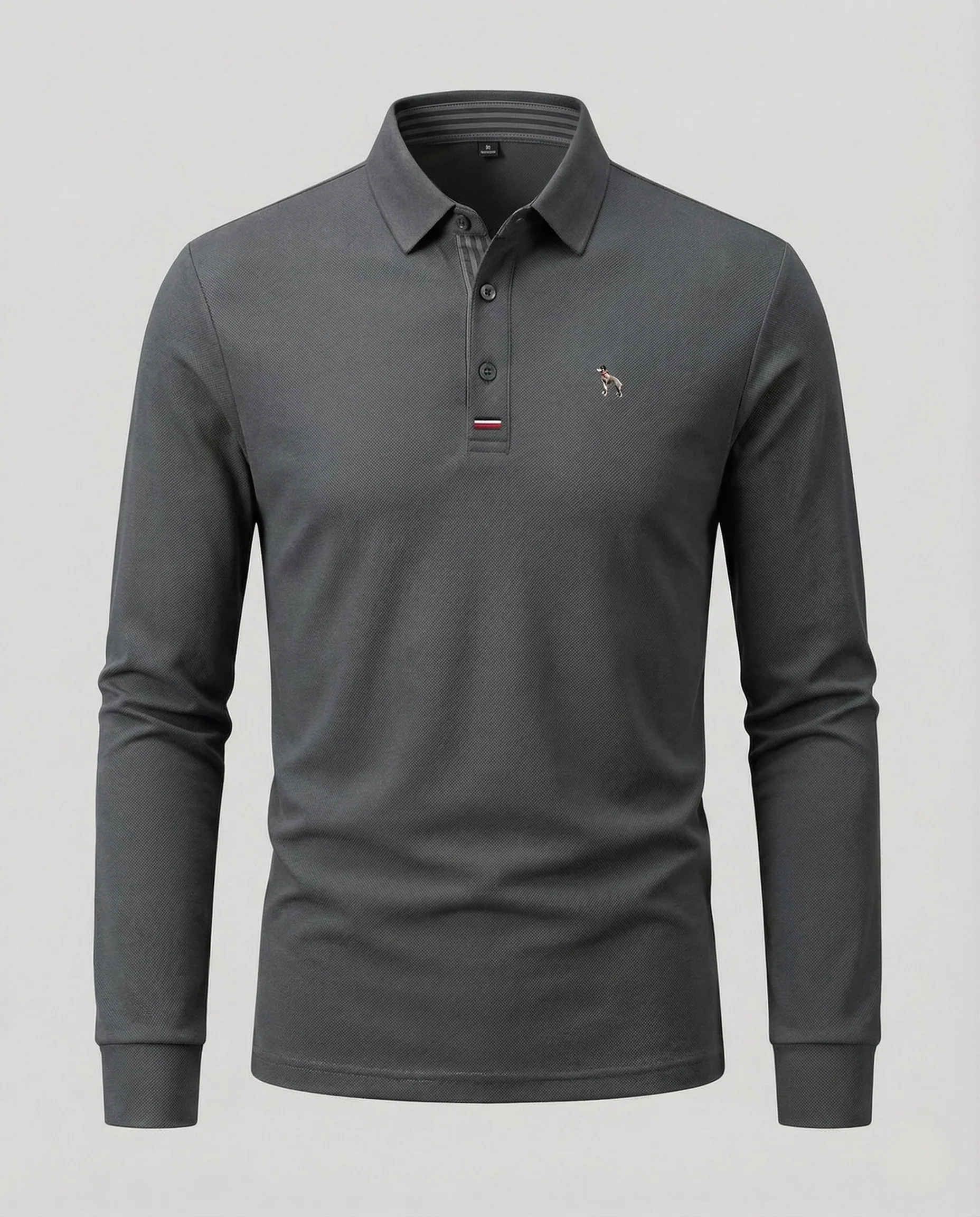 Herren Langarm Poloshirt Piqué Hemdkragen Sticklogo - Image 13