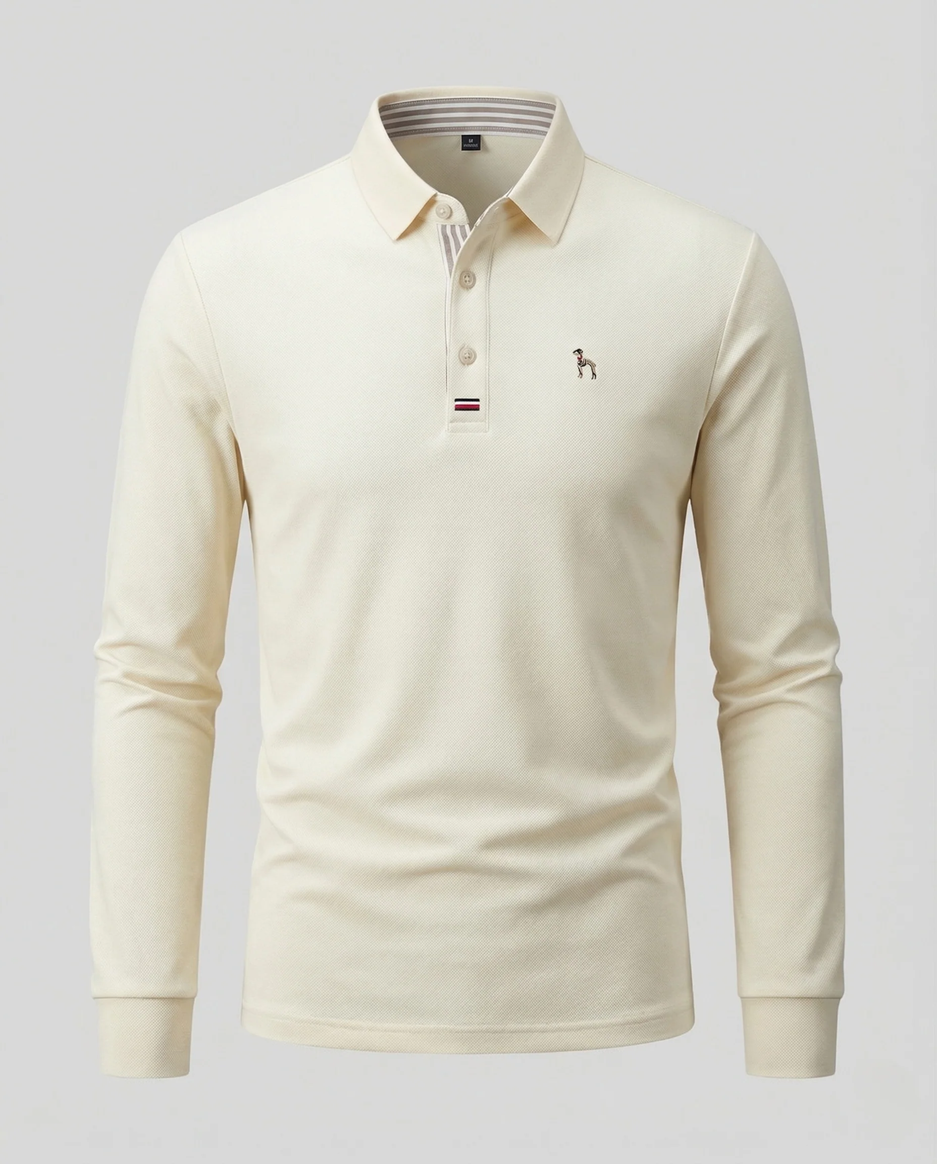 Herren Langarm Poloshirt Piqué Hemdkragen Sticklogo - Image 5