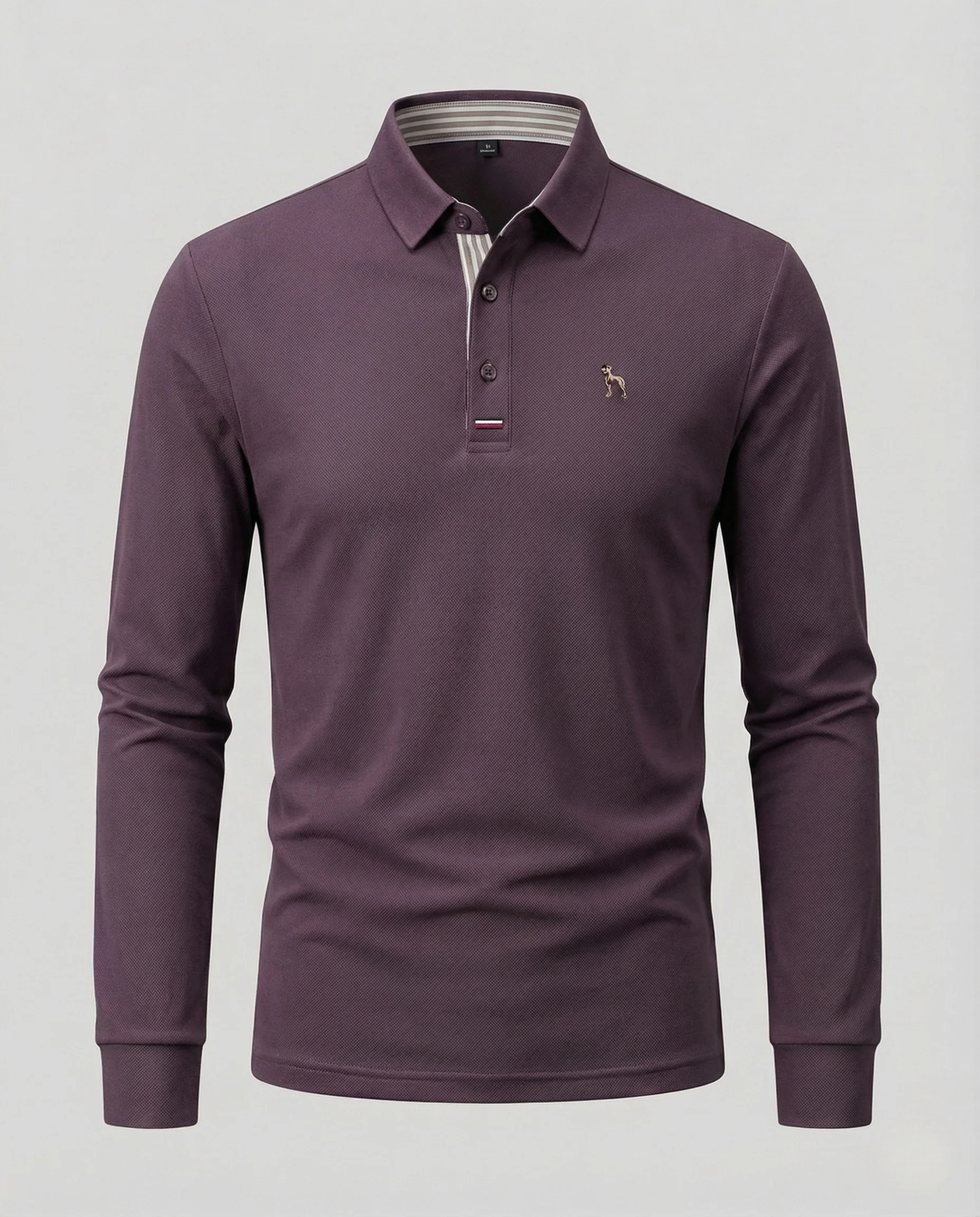 Herren Langarm Poloshirt Piqué Hemdkragen Sticklogo - Image 6