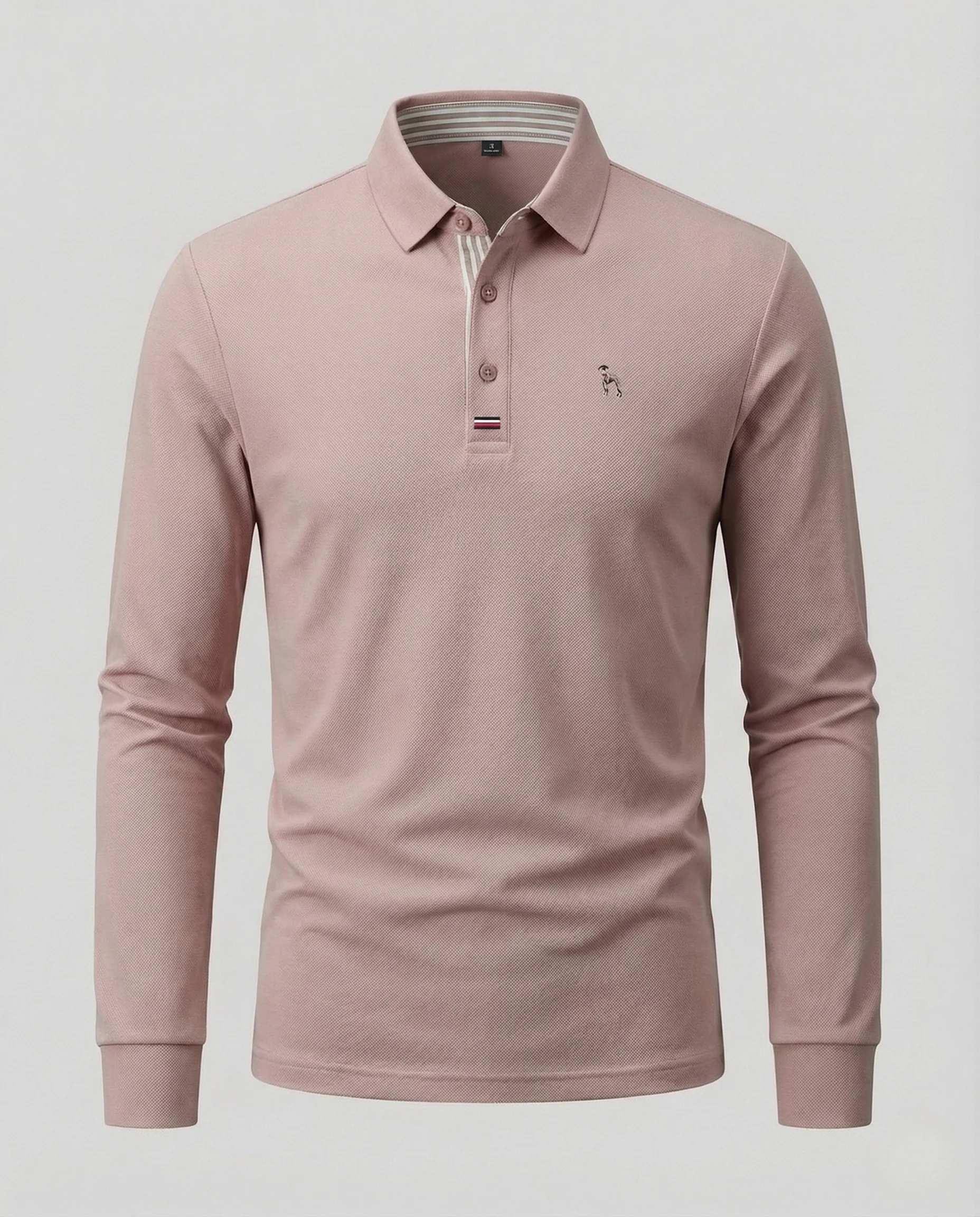 Herren Langarm Poloshirt Piqué Hemdkragen Sticklogo - Image 7