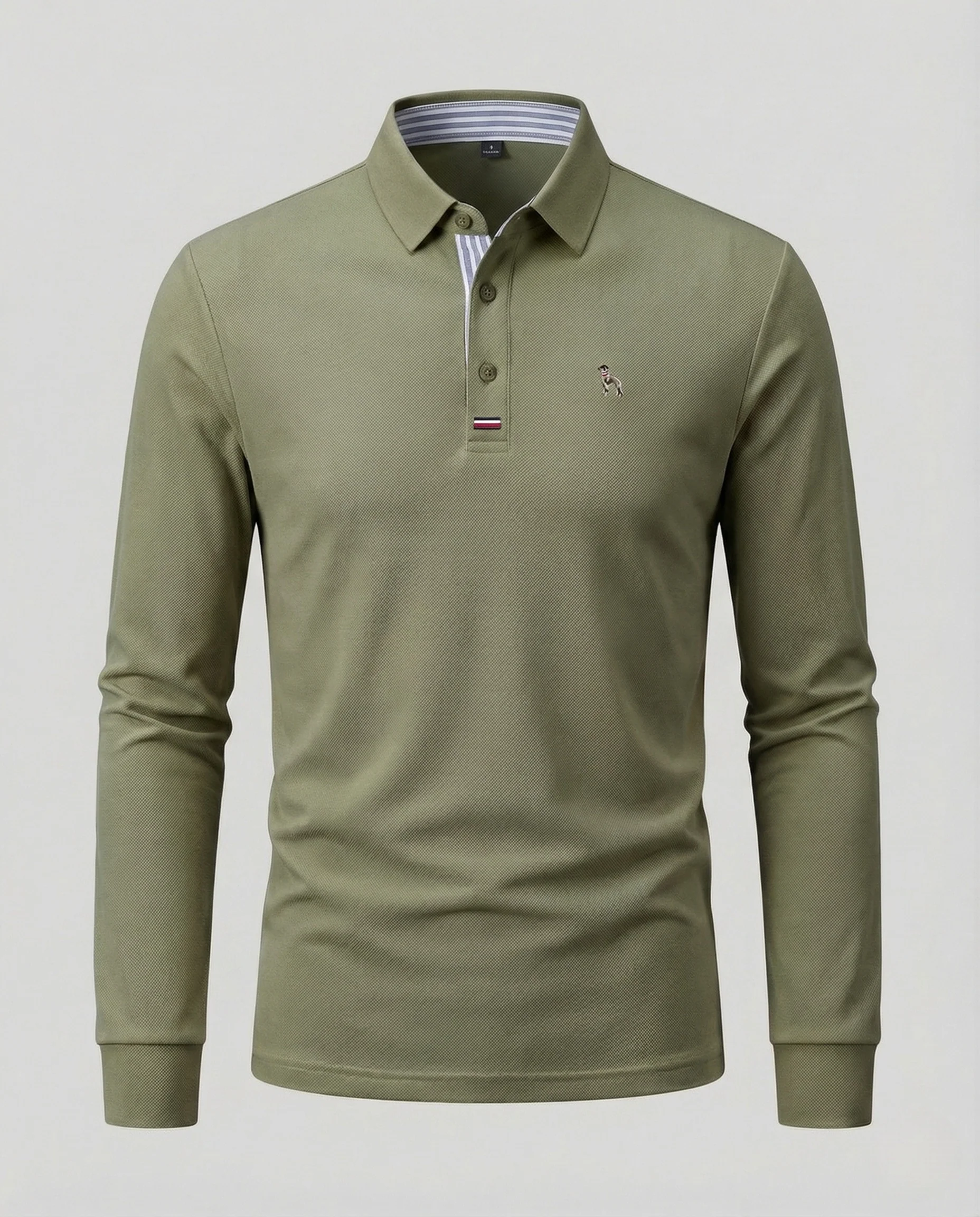 Herren Langarm Poloshirt Piqué Hemdkragen Sticklogo - Image 8