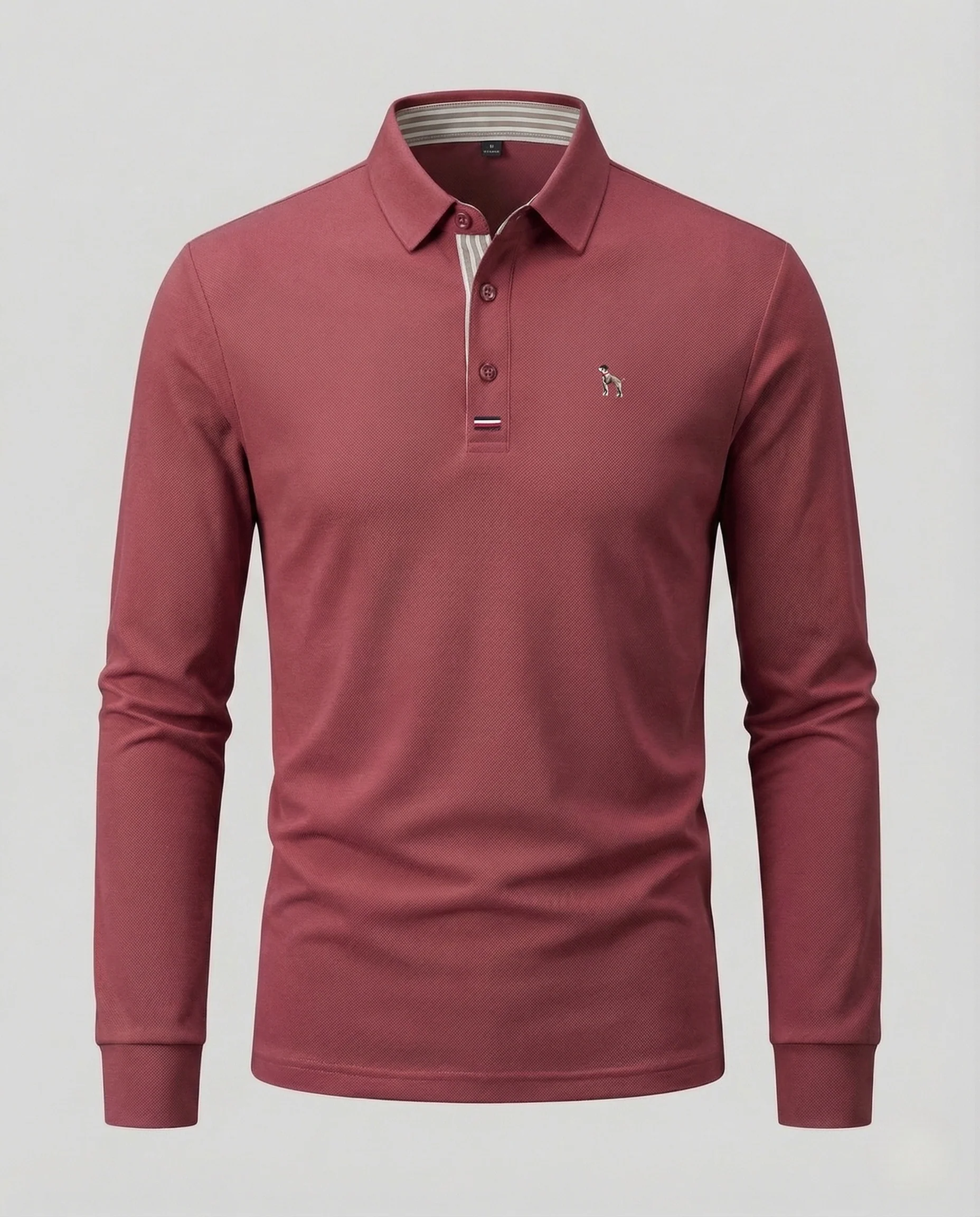 Herren Langarm Poloshirt Piqué Hemdkragen Sticklogo - Image 9