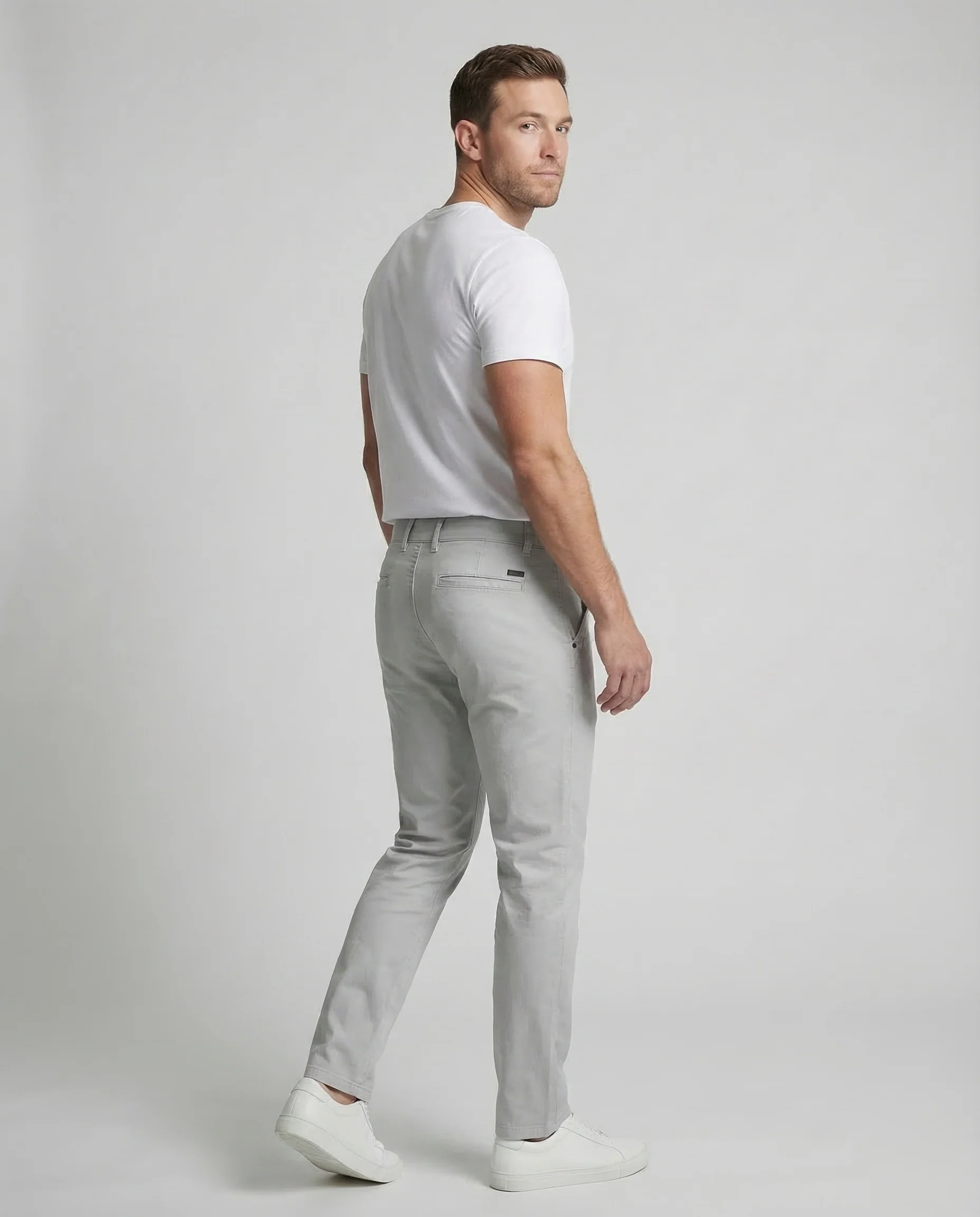 Herren Chinohose Elastisch Gerade - Image 4