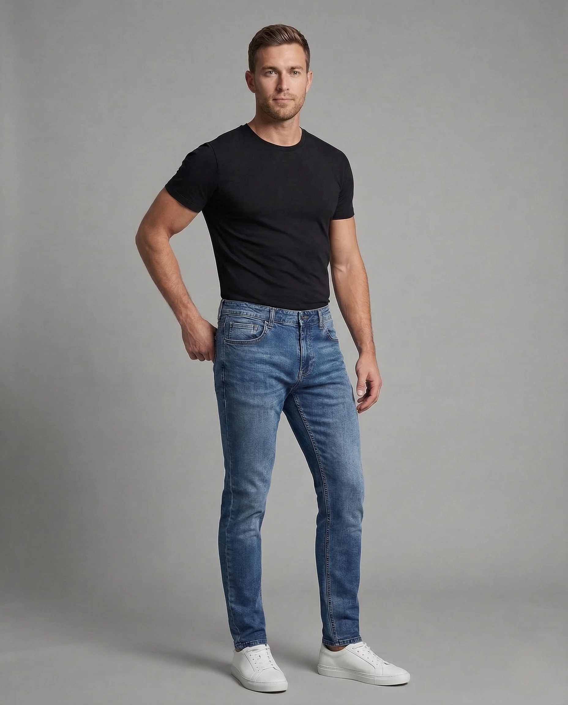 Herren Jeans Gerade Elastisch - Image 2