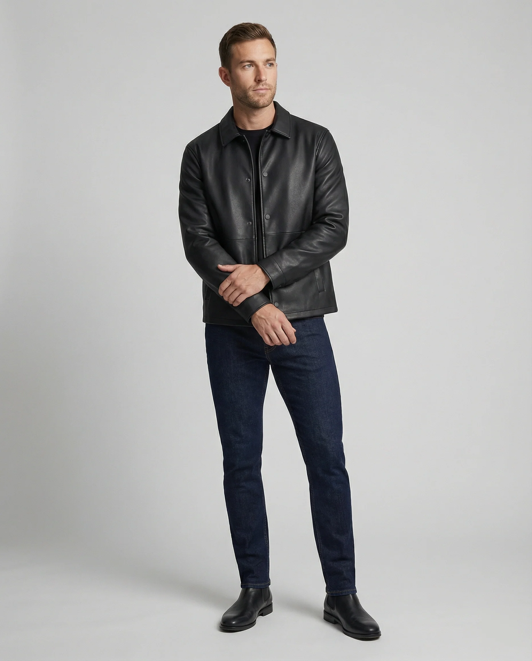Herren Lederoptik Übergangsjacke - Image 6
